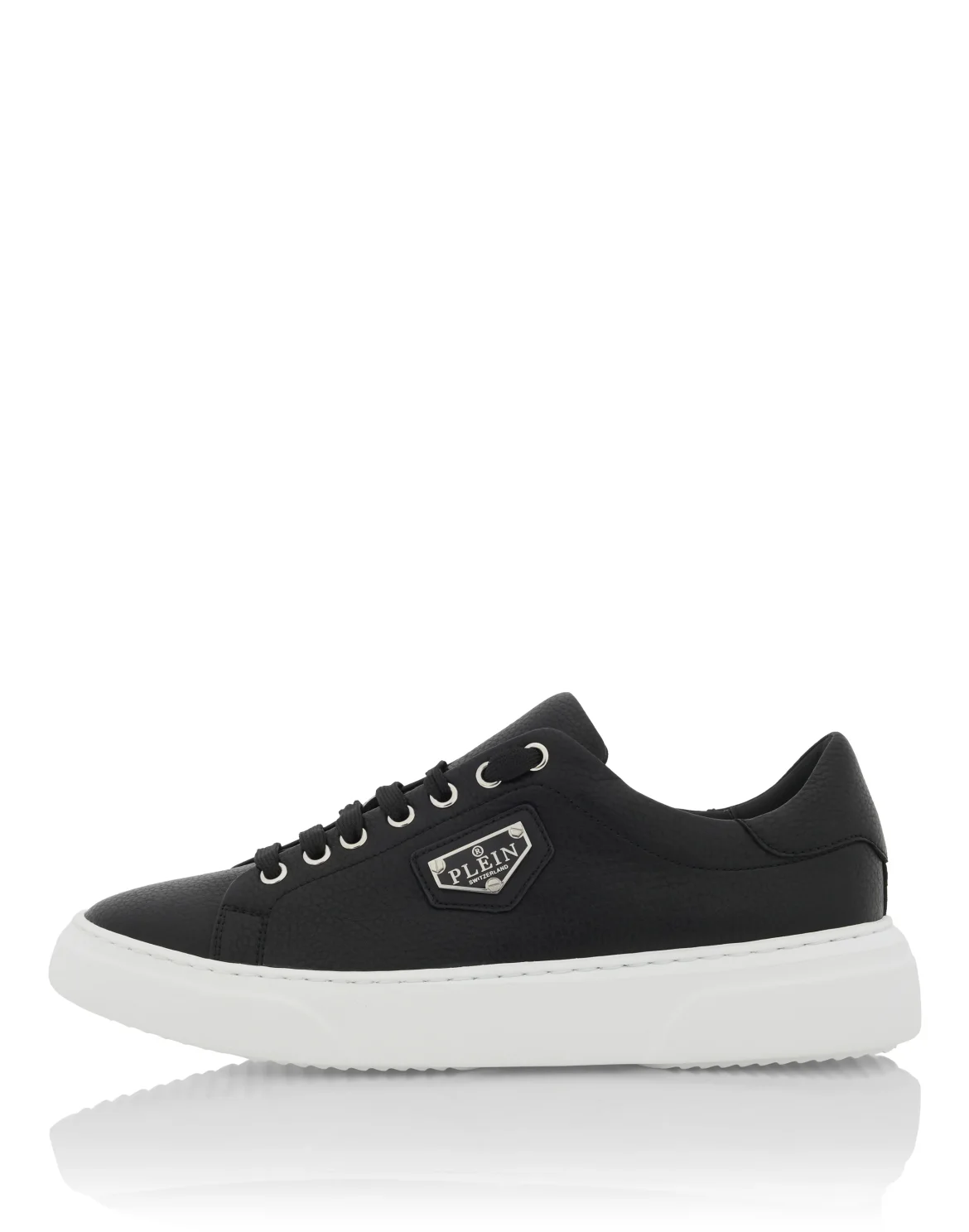 Leather Lo-Top Sneakers Iconic Plein, цвет: Черный