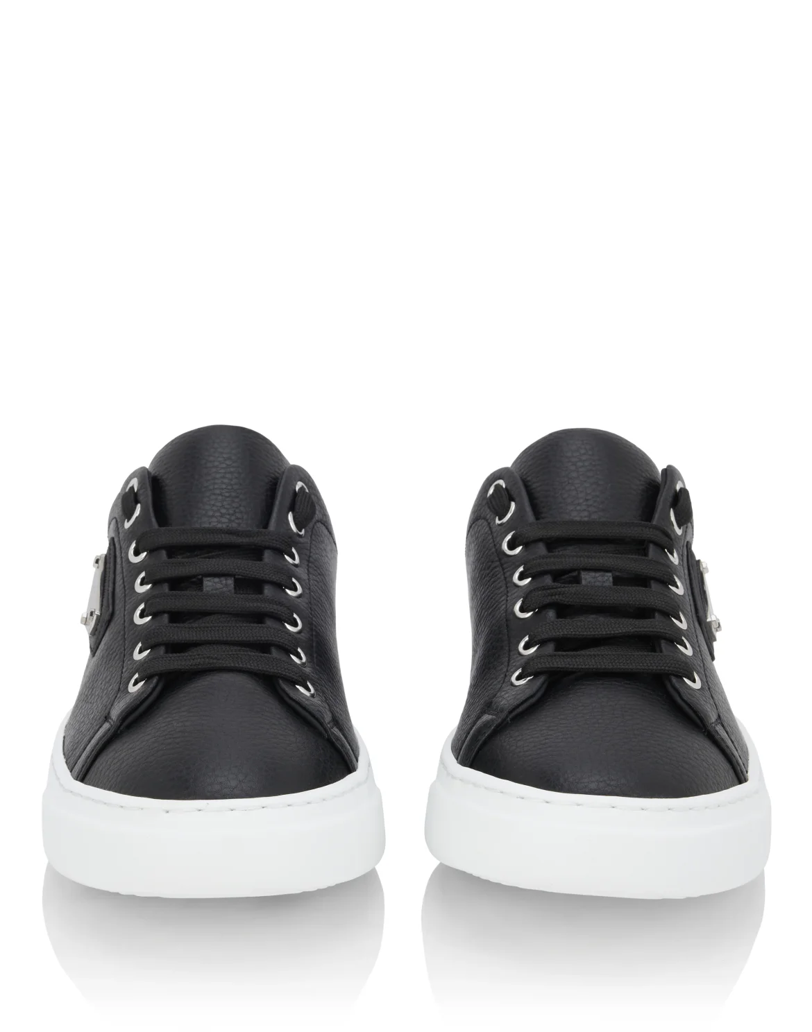Leather Lo-Top Sneakers Iconic Plein, цвет: Черный