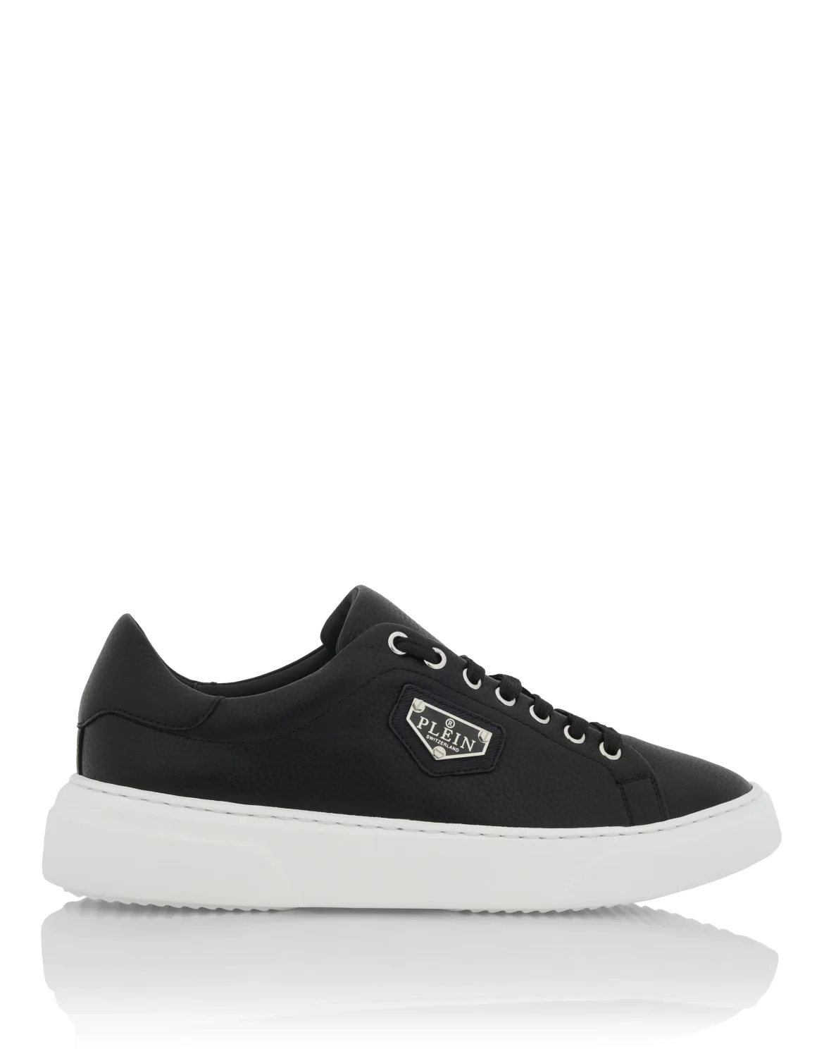 Leather Lo-Top Sneakers Iconic Plein, цвет: Черный