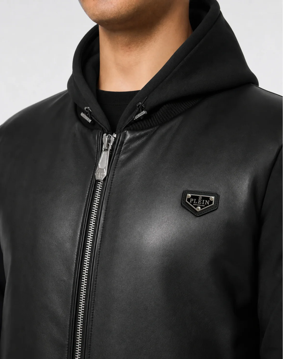 Eco Leather Nylon Bomber, цвет: Черный