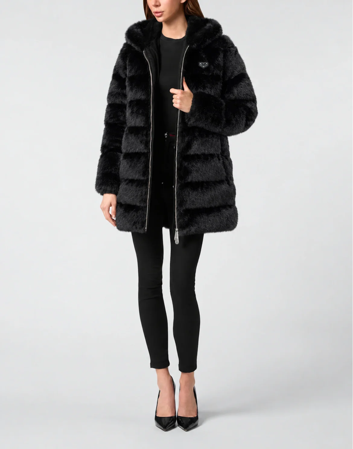Eco Fur Coat, цвет: Черный