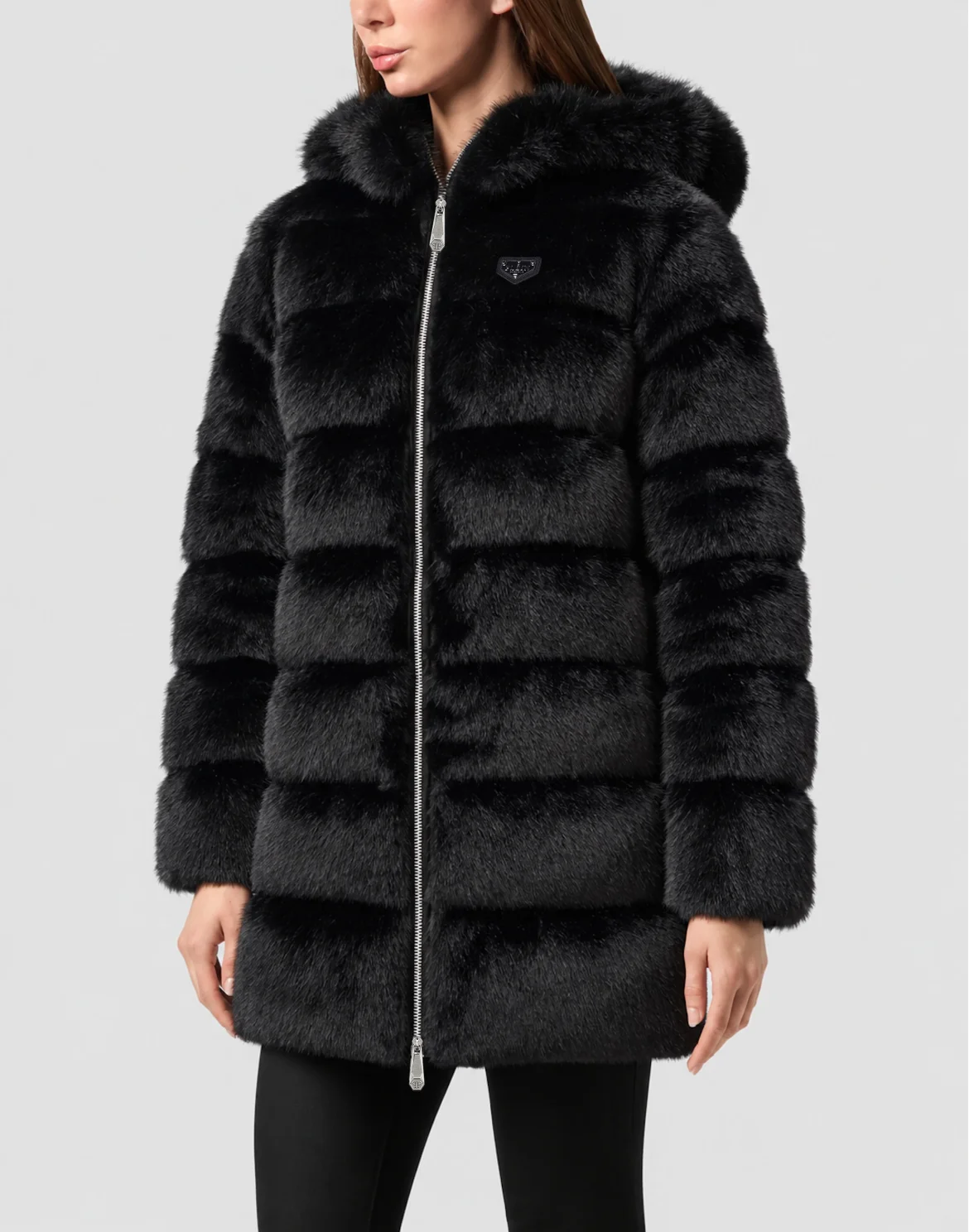 Eco Fur Coat, цвет: Черный