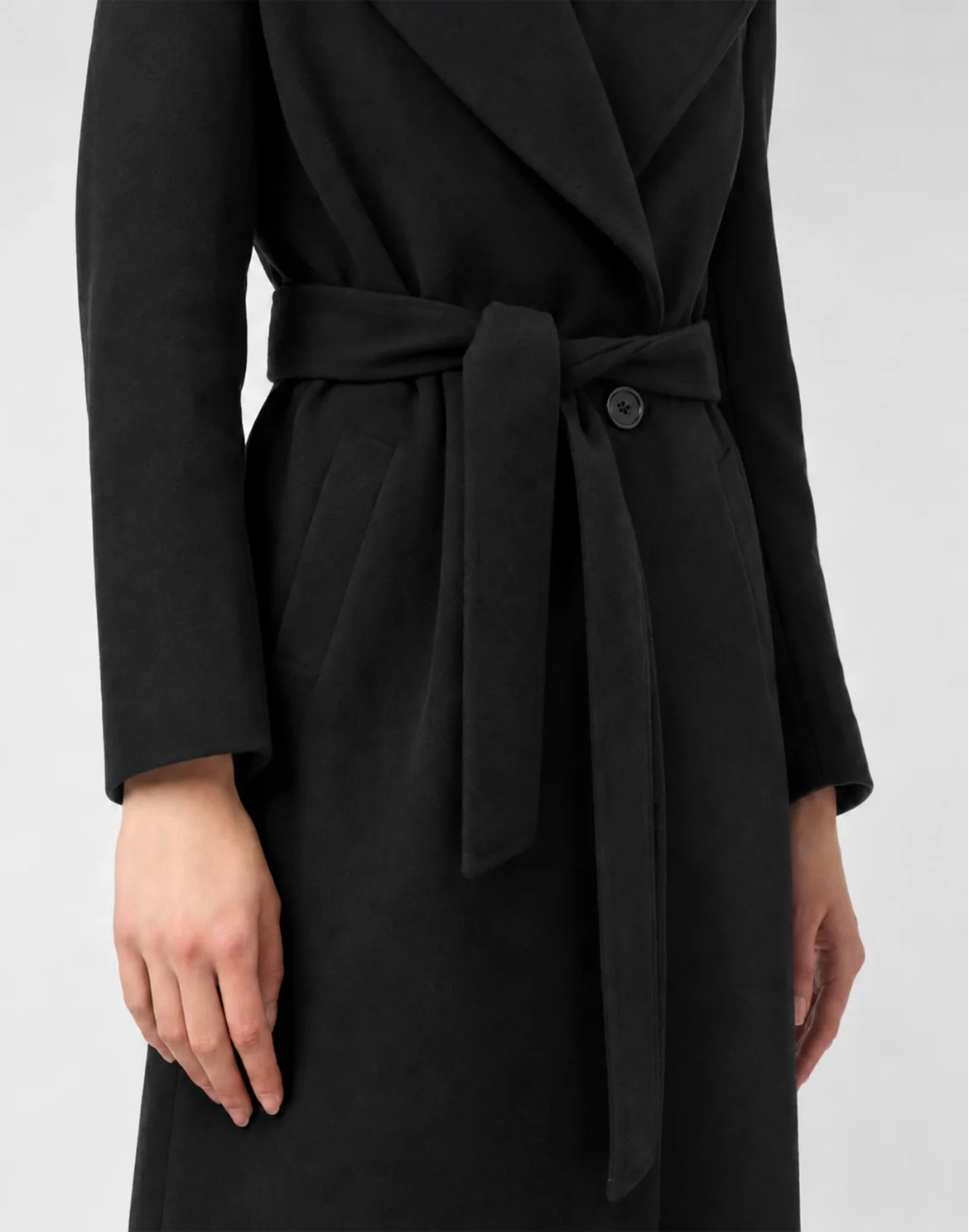 Wool Coat With Fox Fur, цвет: Черный