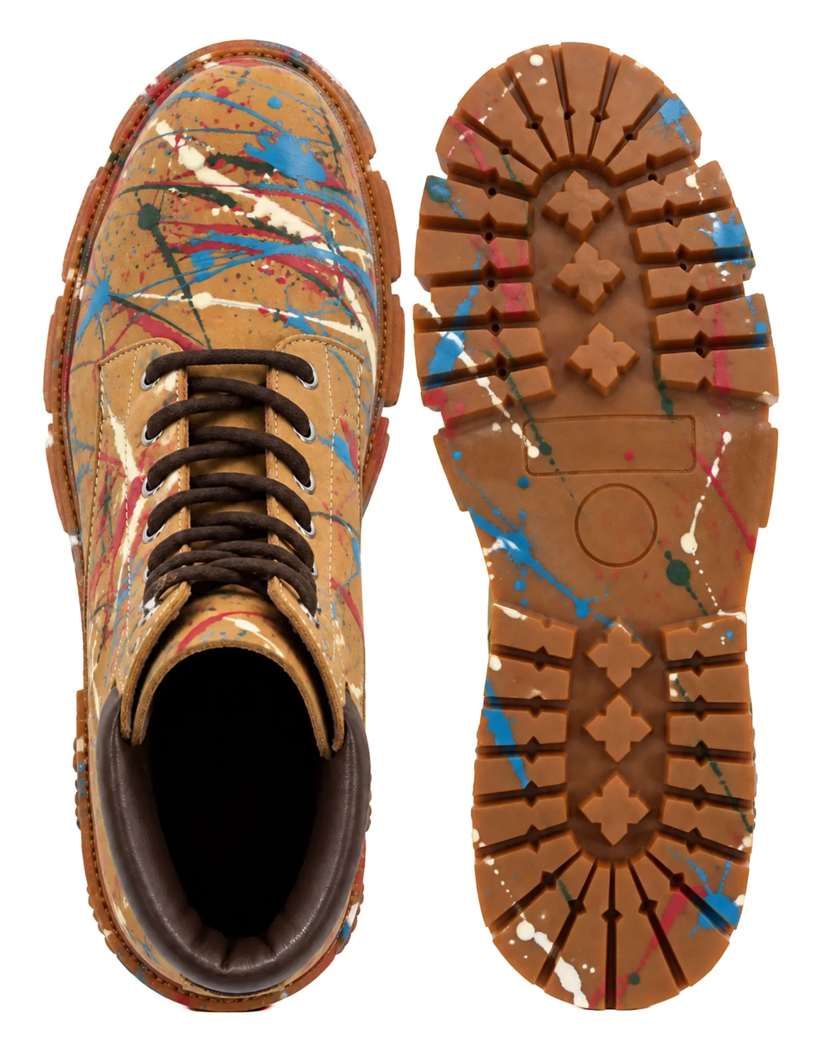 Nubuck Boots Dripping Skull, цвет: Коричневый