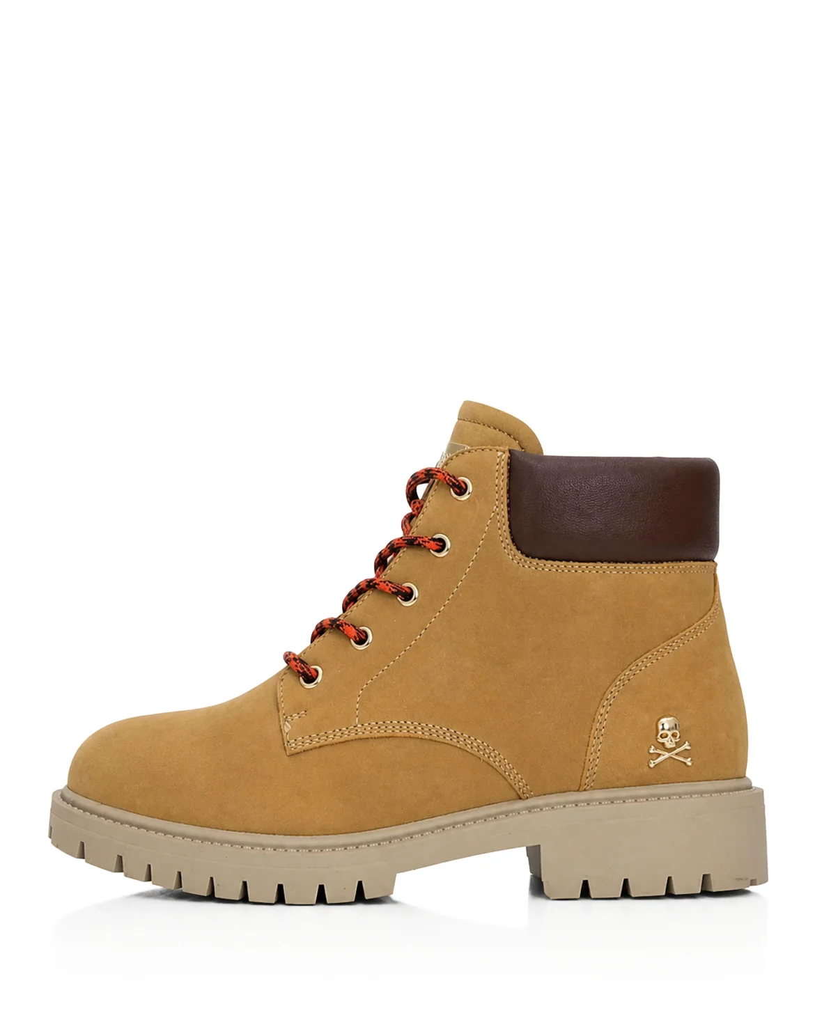 Nubuck Leather Mid Boots Small Skull, цвет: Бежевый