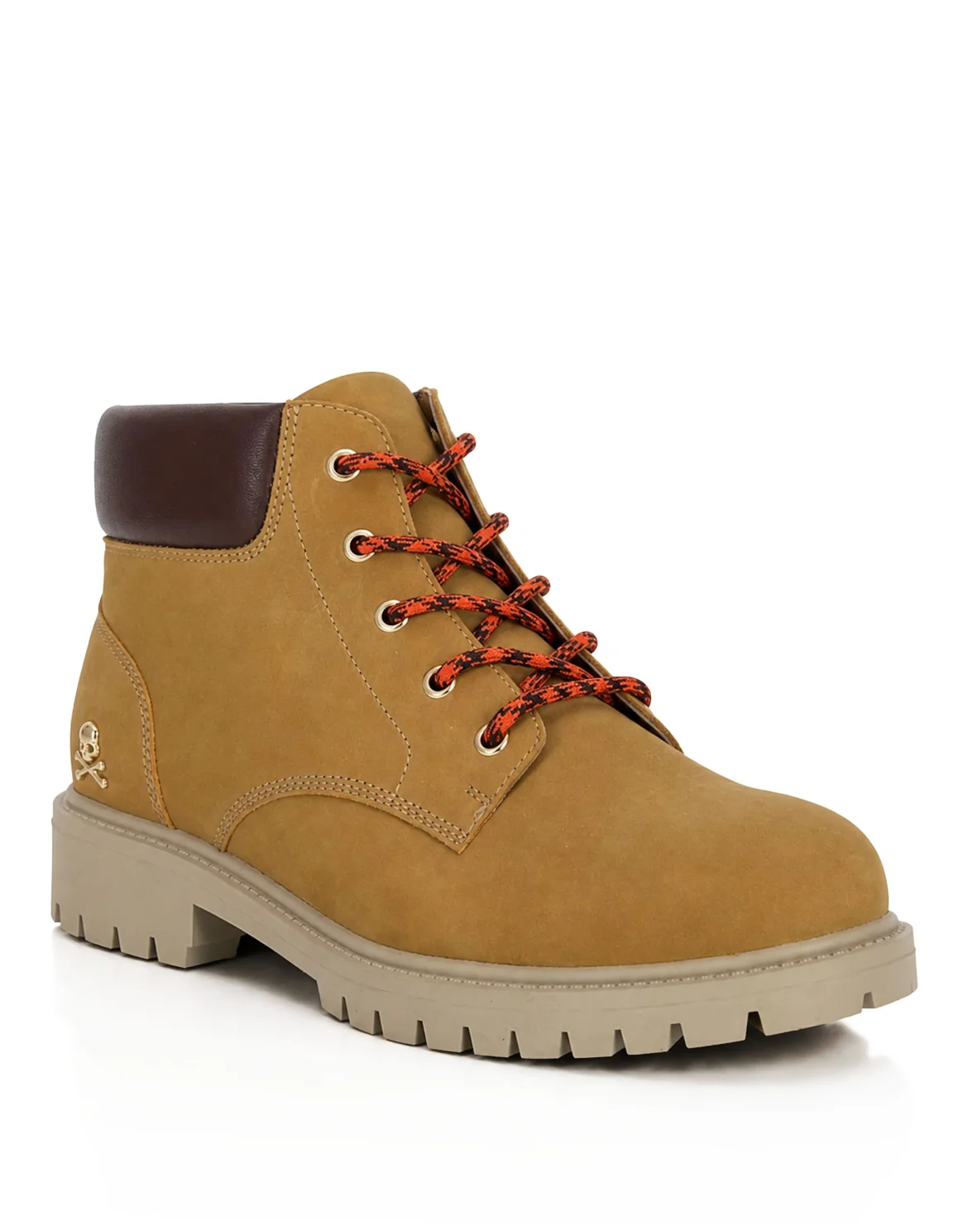 Nubuck Leather Mid Boots Small Skull, цвет: Бежевый