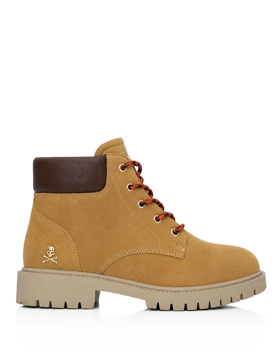 Nubuck Leather Mid Boots Small Skull, цвет: Бежевый