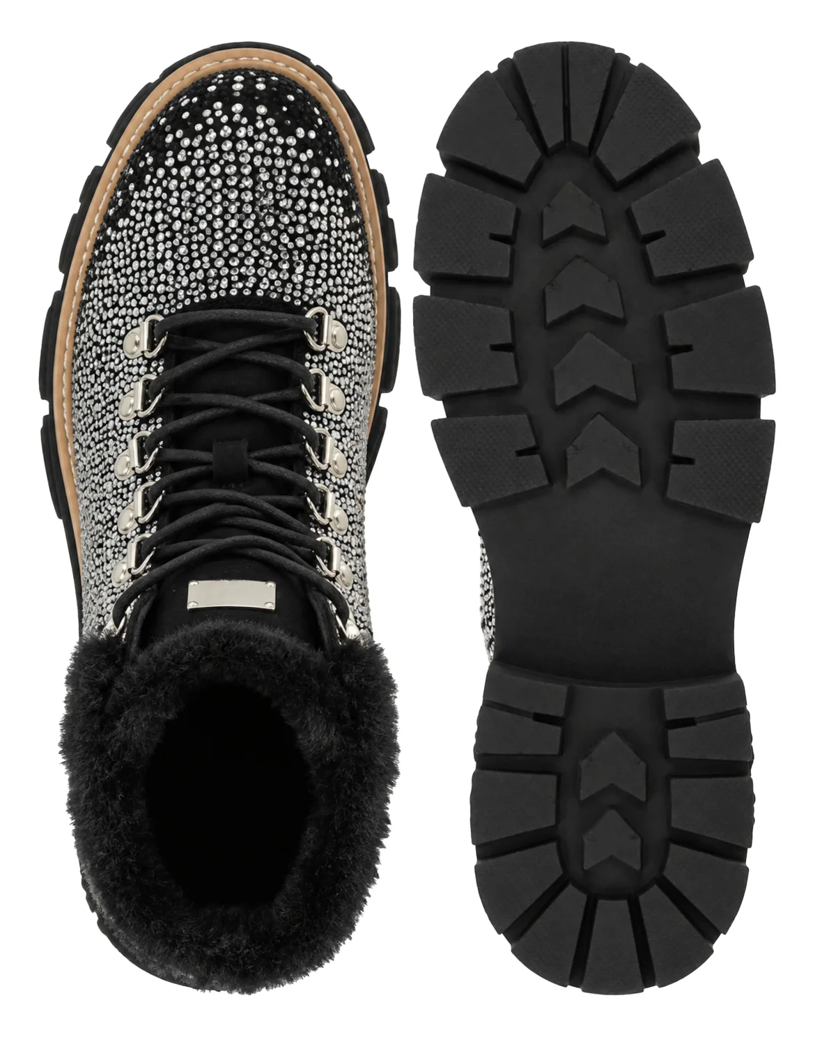 Suede Mountain Boots Mix Strass, цвет: Черный
