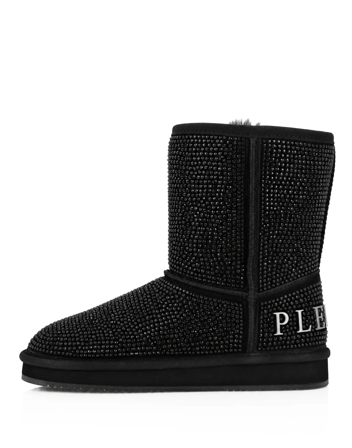 Fake Suede Winter Boots Strass, цвет: Черный