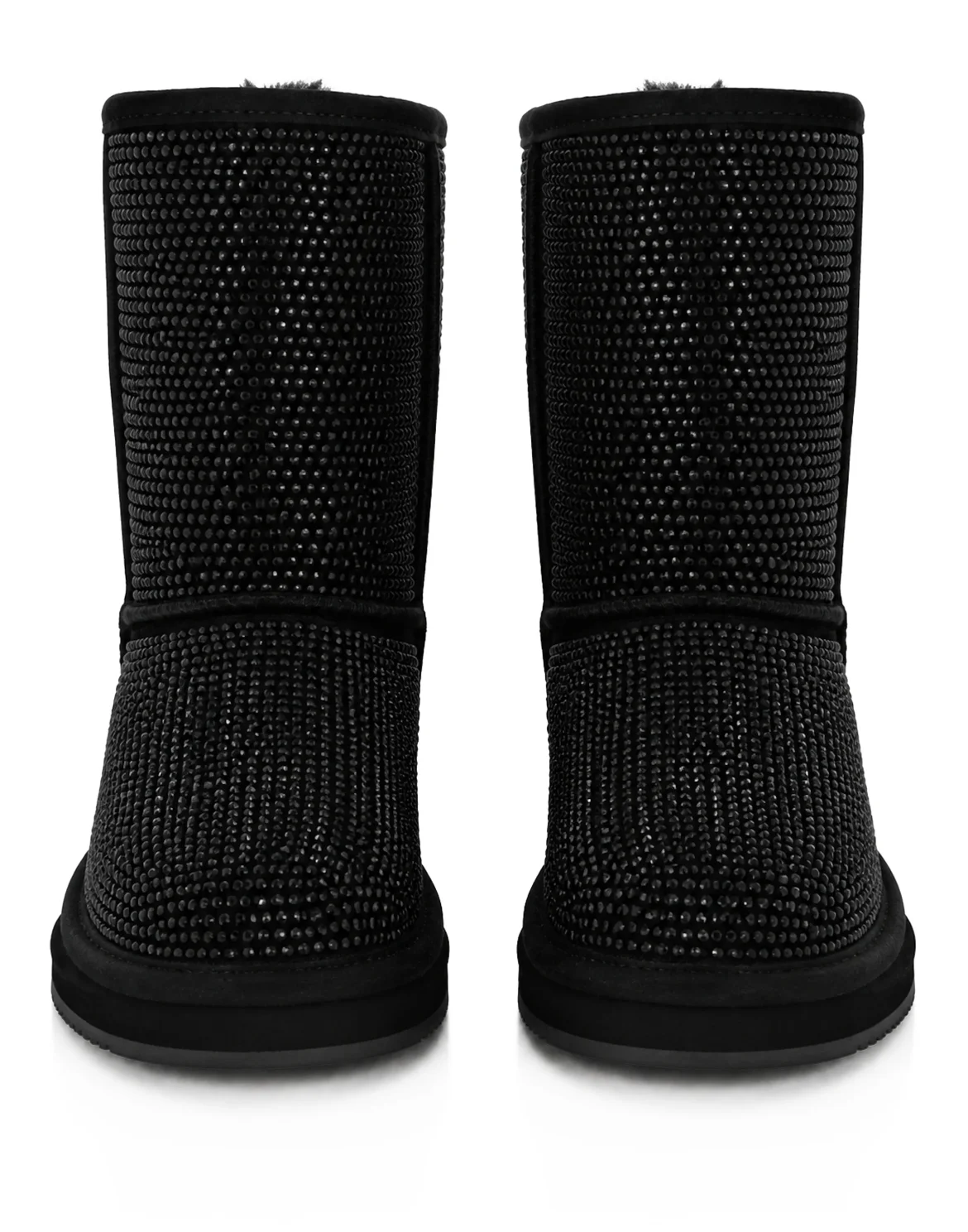 Fake Suede Winter Boots Strass, цвет: Черный