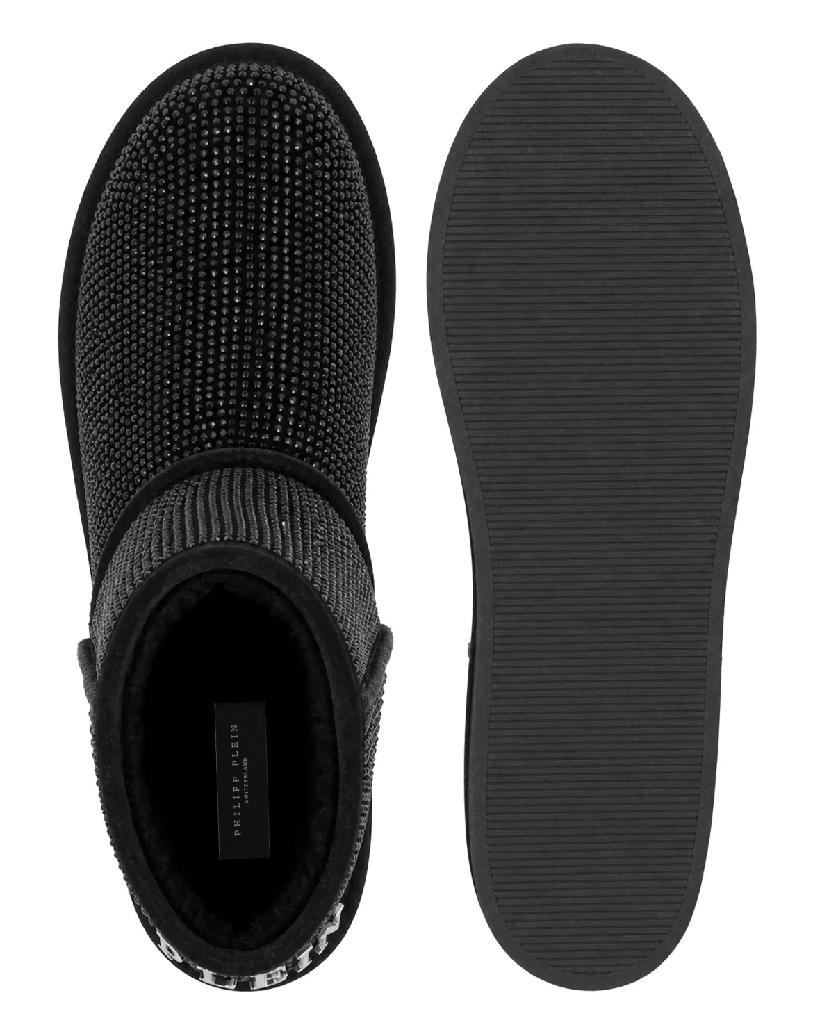 Fake Suede Winter Boots Strass, цвет: Черный