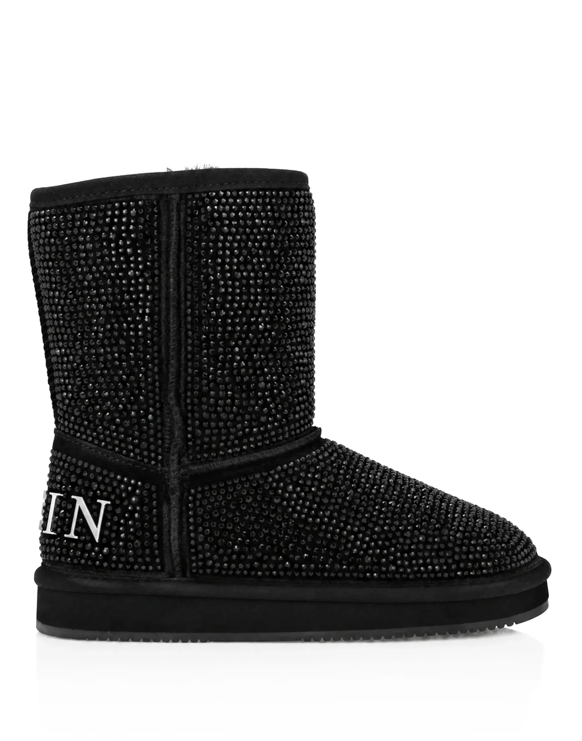 Fake Suede Winter Boots Strass, цвет: Черный