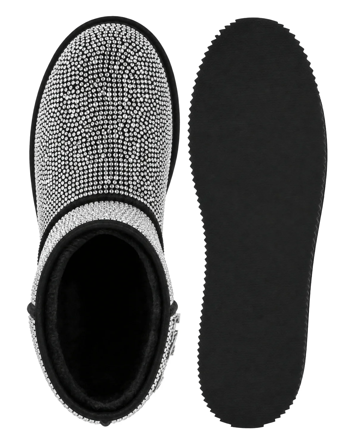 Fake Suede Winter Boots Strass, цвет: Бежевый