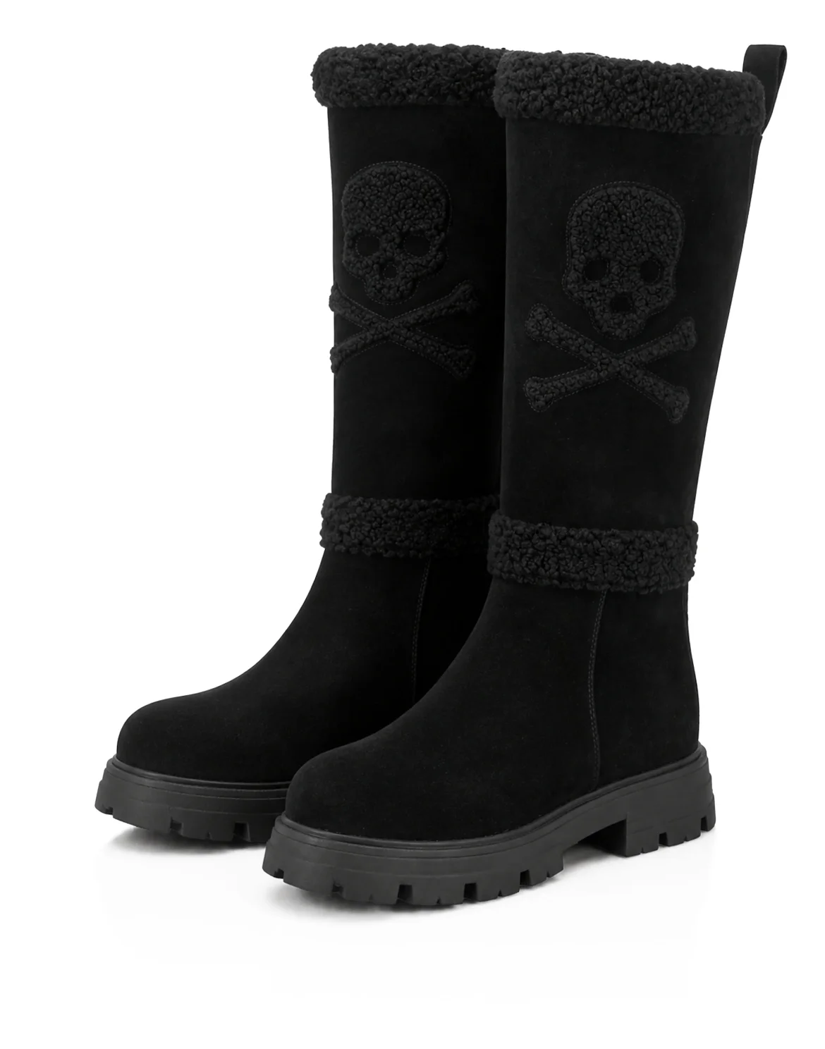 Suede Boots Skull And Bones, цвет: Черный