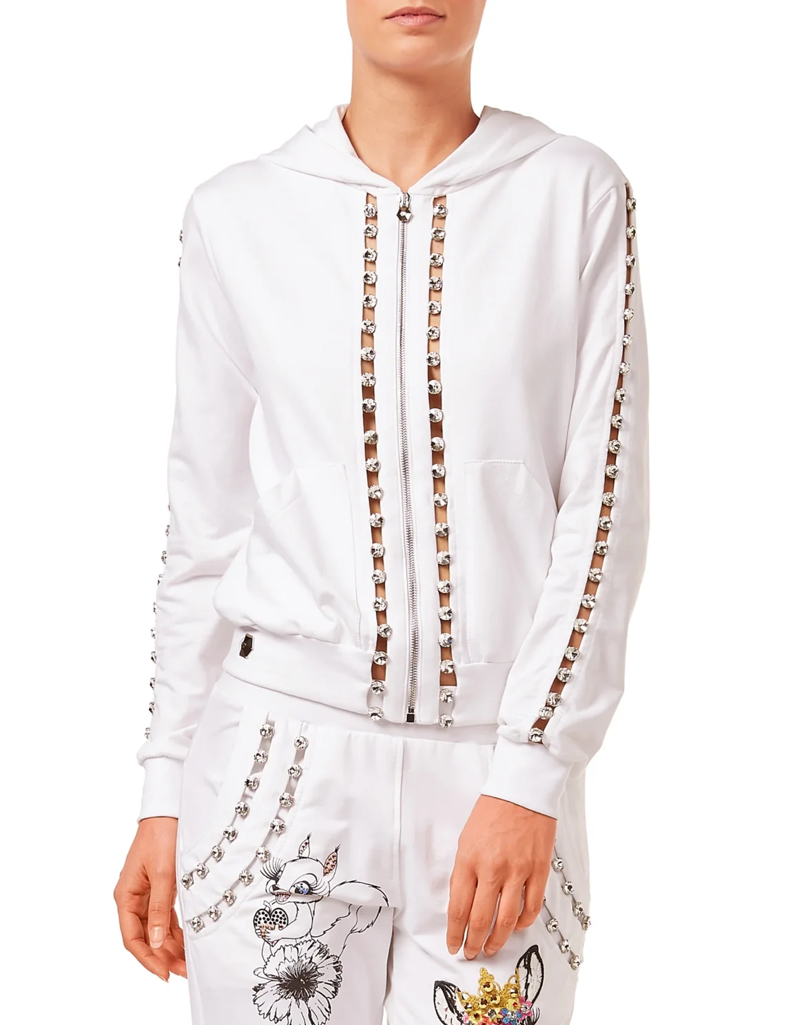 Hoodie Sweatjacket "Confident", цвет: Белый