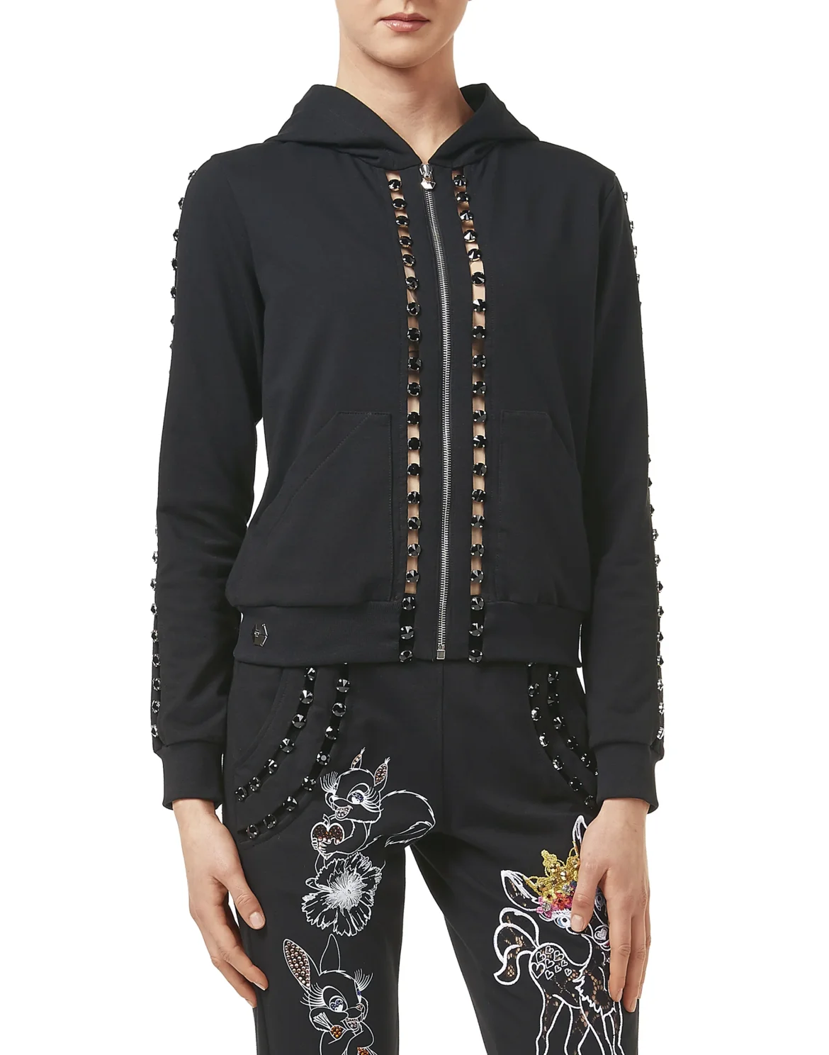 Hoodie Sweatjacket "Confident", цвет: Черный