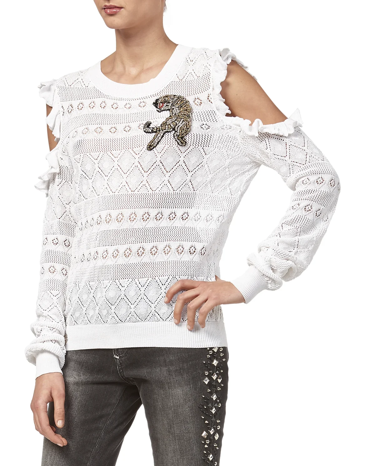 Pullover Round Neck LS "Doing Shots", цвет: Белый