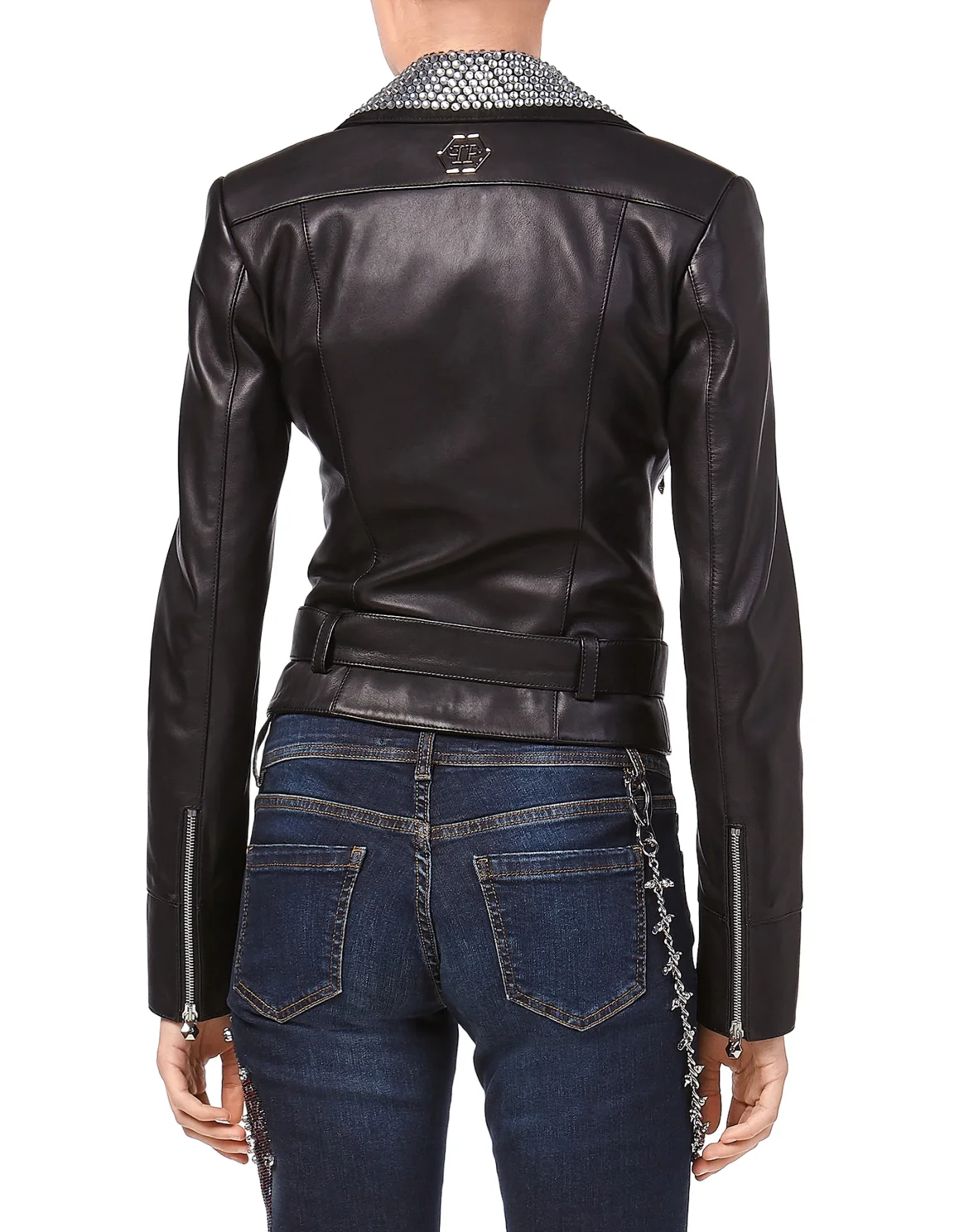 Leather Biker "Jewell", цвет: Черный