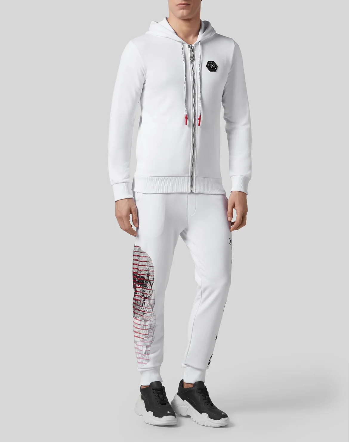 Hoodie Sweatjacket Skull, цвет: Белый