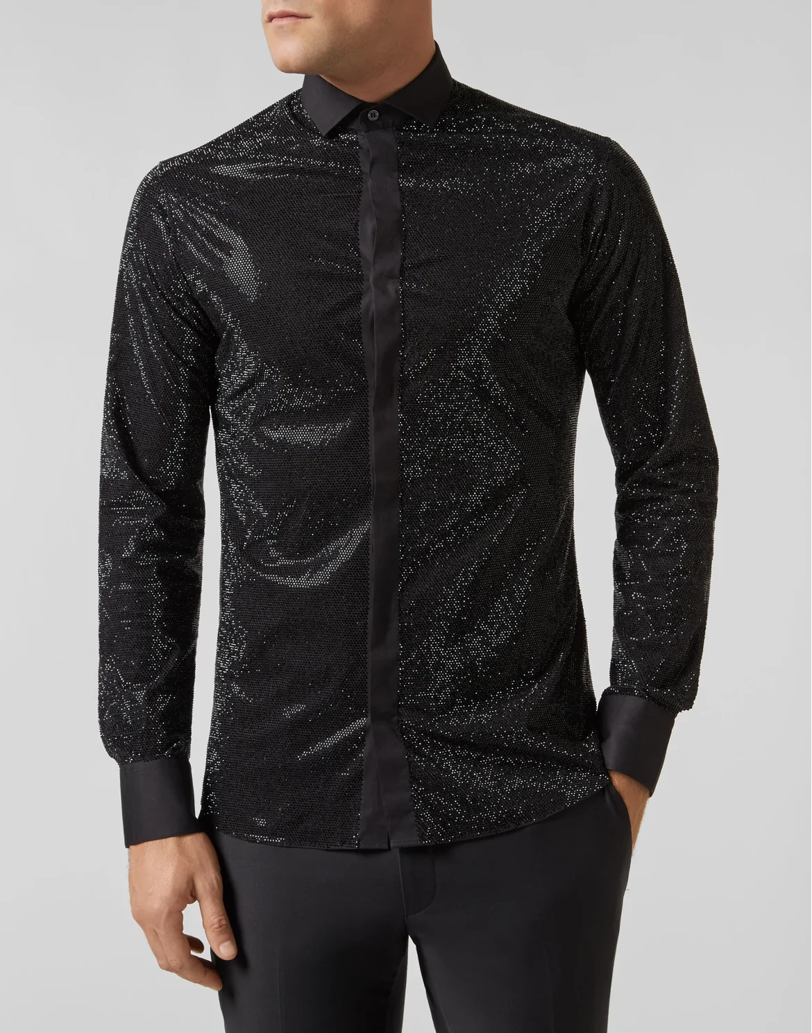Shirt Platinum Cut SS Crystal, цвет: Черный