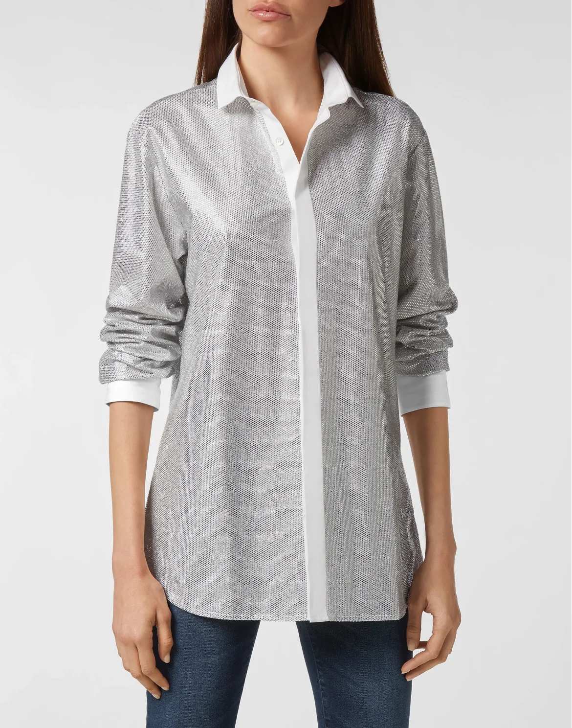 Shirt Platinum Cut SS Crystal, цвет: Серебристый
