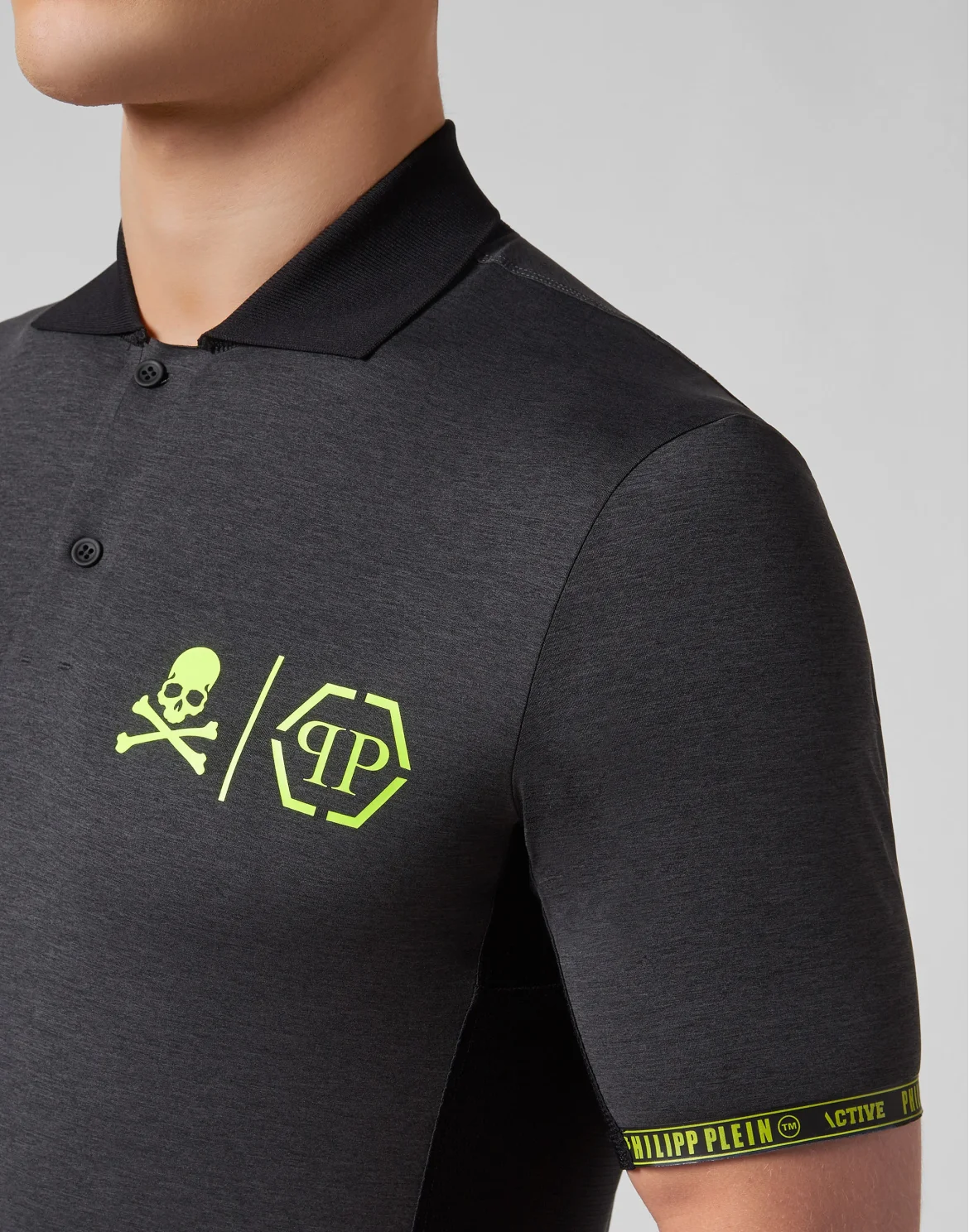 Slim Fit Polo shirt SS Philipp Plein TM, цвет: Серый