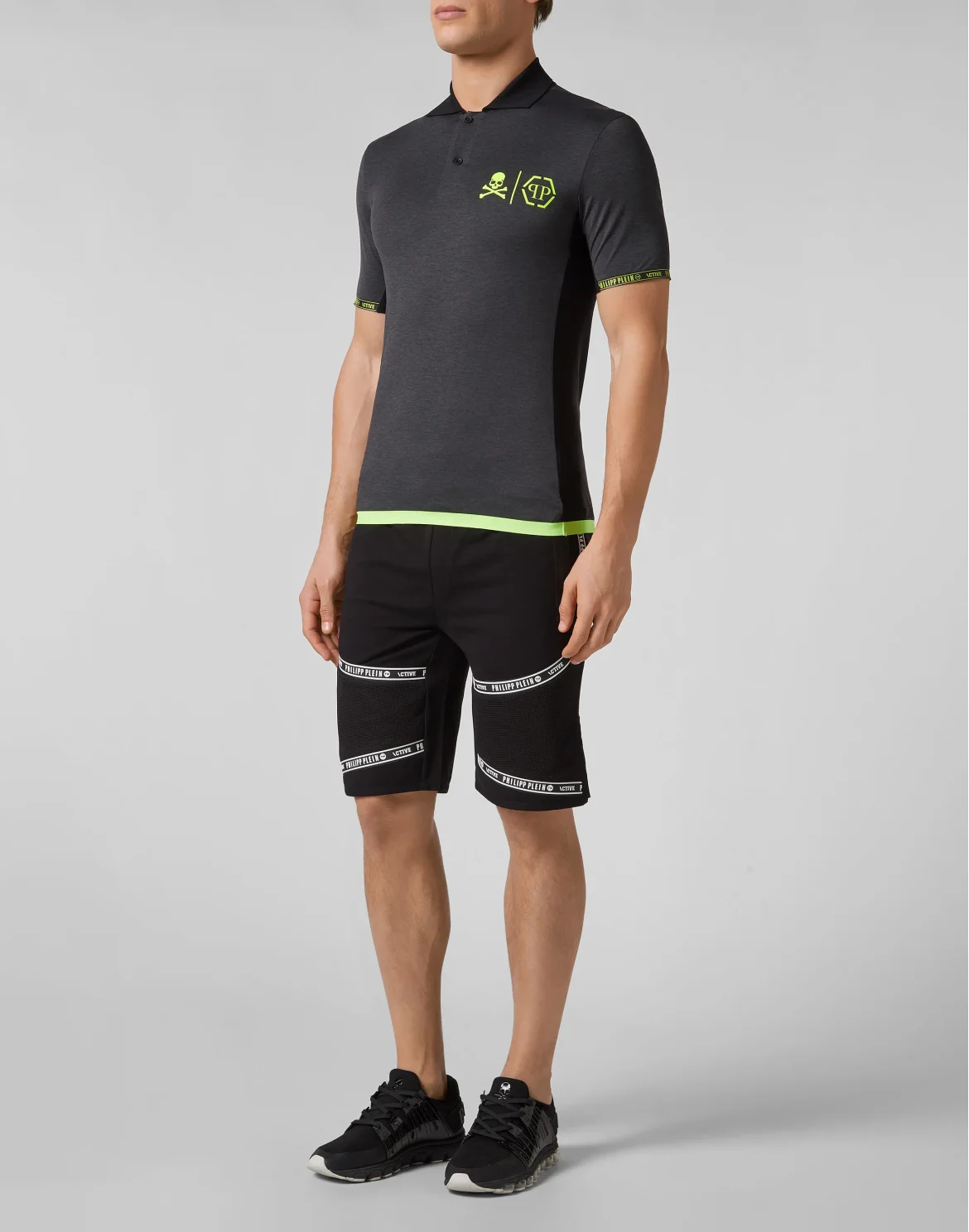 Slim Fit Polo shirt SS Philipp Plein TM, цвет: Серый