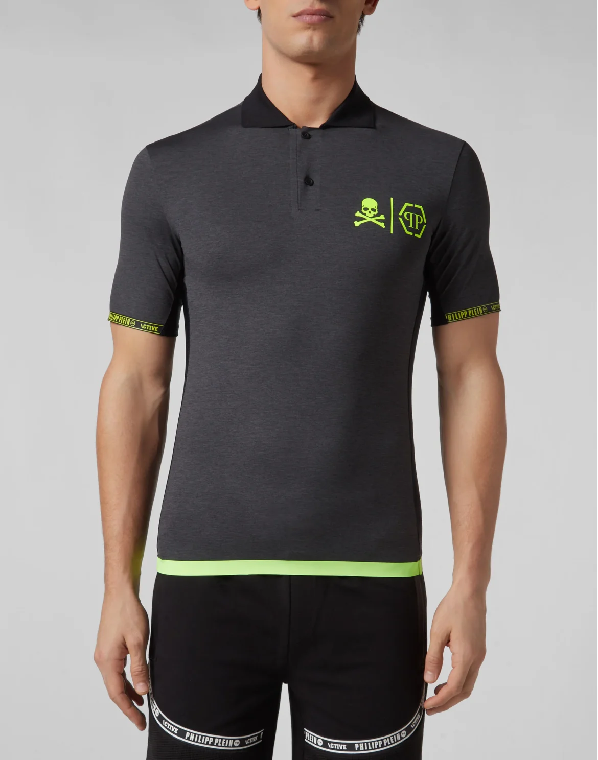 Slim Fit Polo shirt SS Philipp Plein TM, цвет: Серый