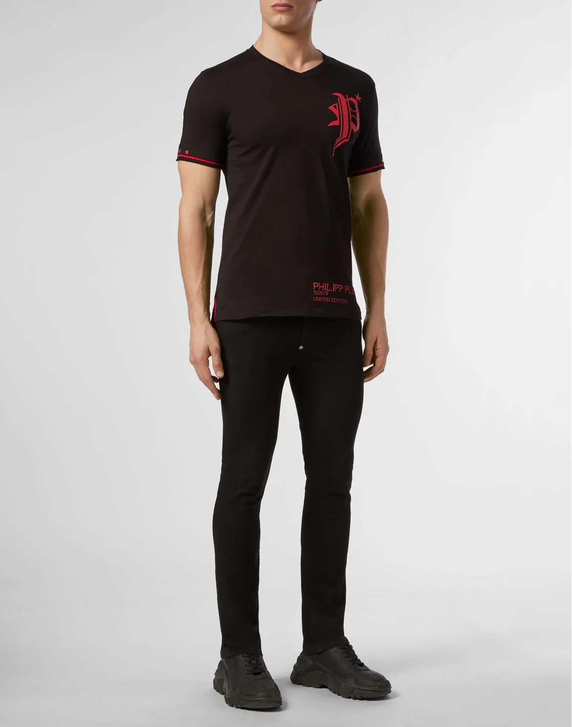 T-shirt Platinum Cut V-Neck Gothic Plein, цвет: Черный