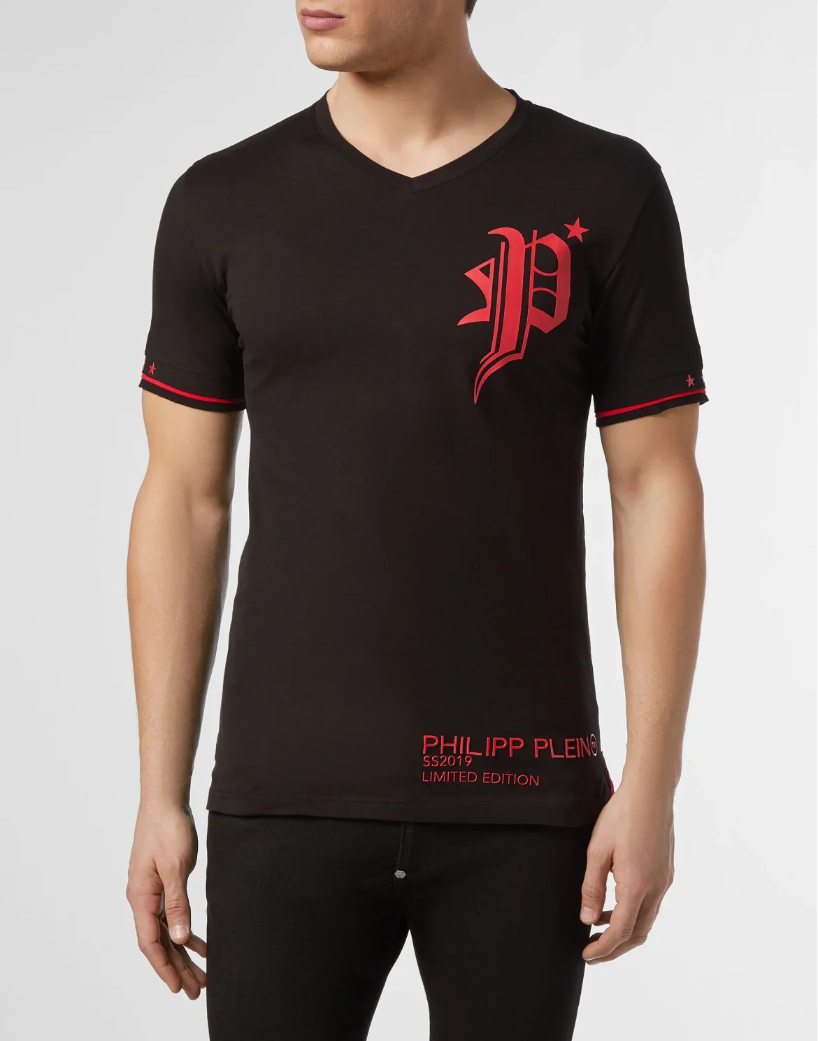 T-shirt Platinum Cut V-Neck Gothic Plein, цвет: Черный