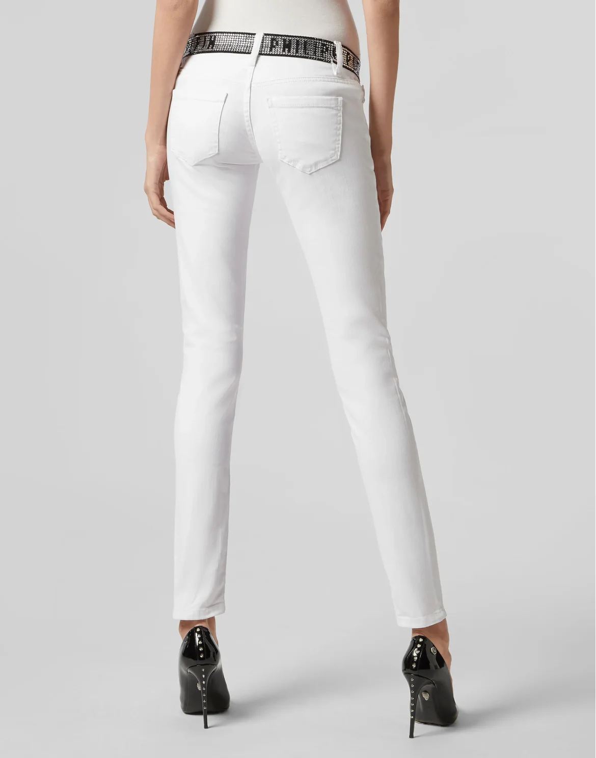 Slim Fit Crystal Plein, цвет: Белый