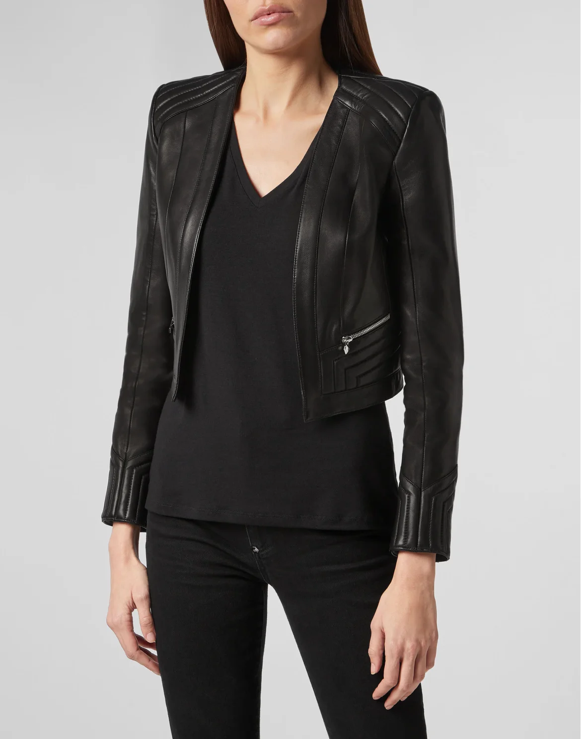 Leather Jacket Elegant, цвет: Черный