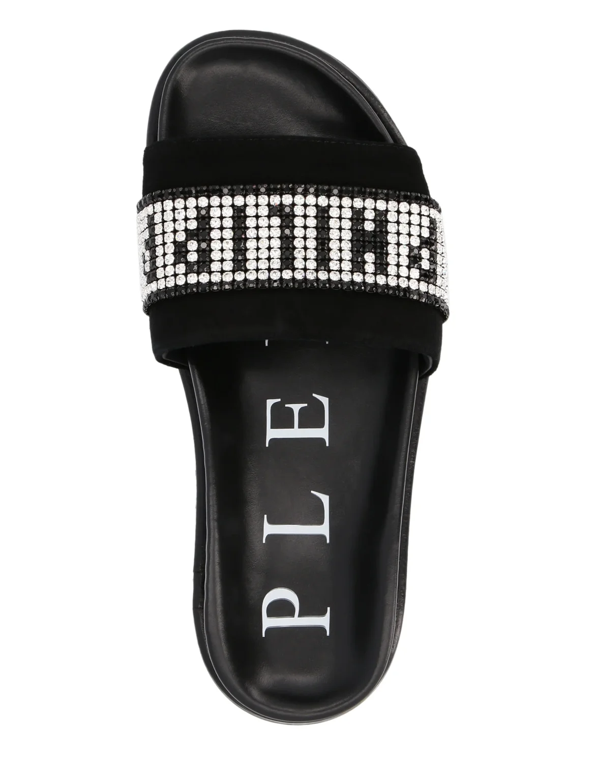 Sandals Flat Crystal Plein, цвет: Черный