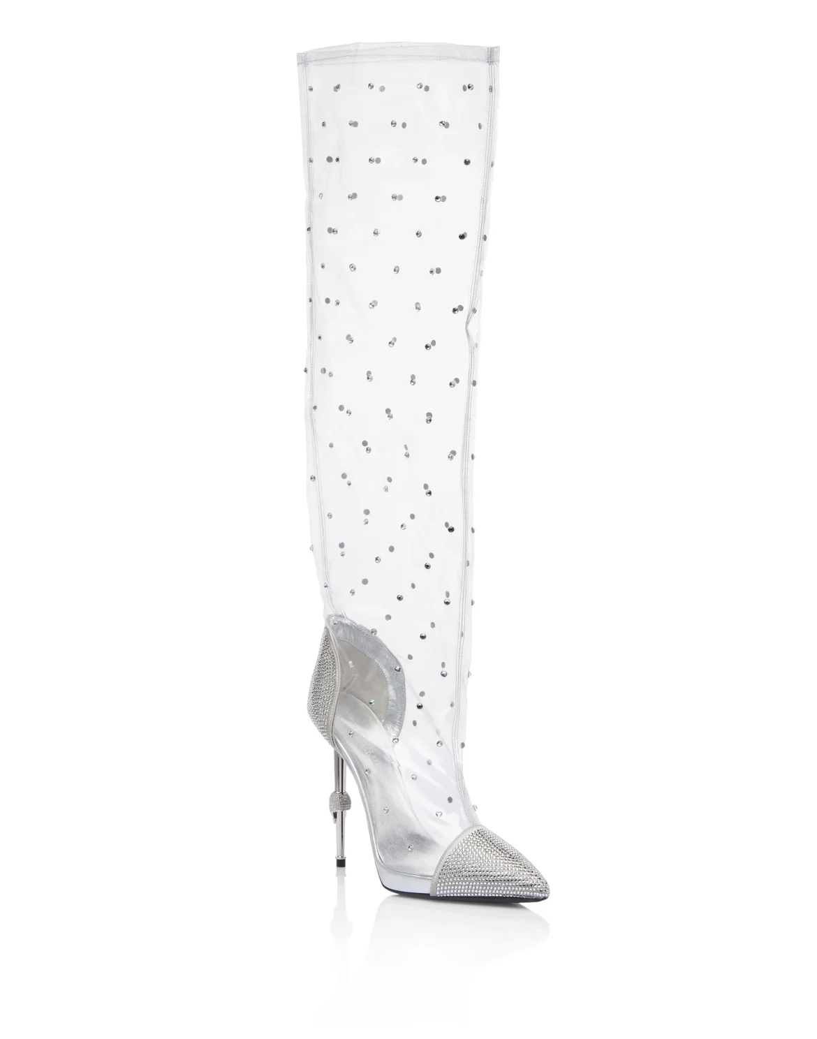 Boots High Heels High Crystal, цвет: Белый
