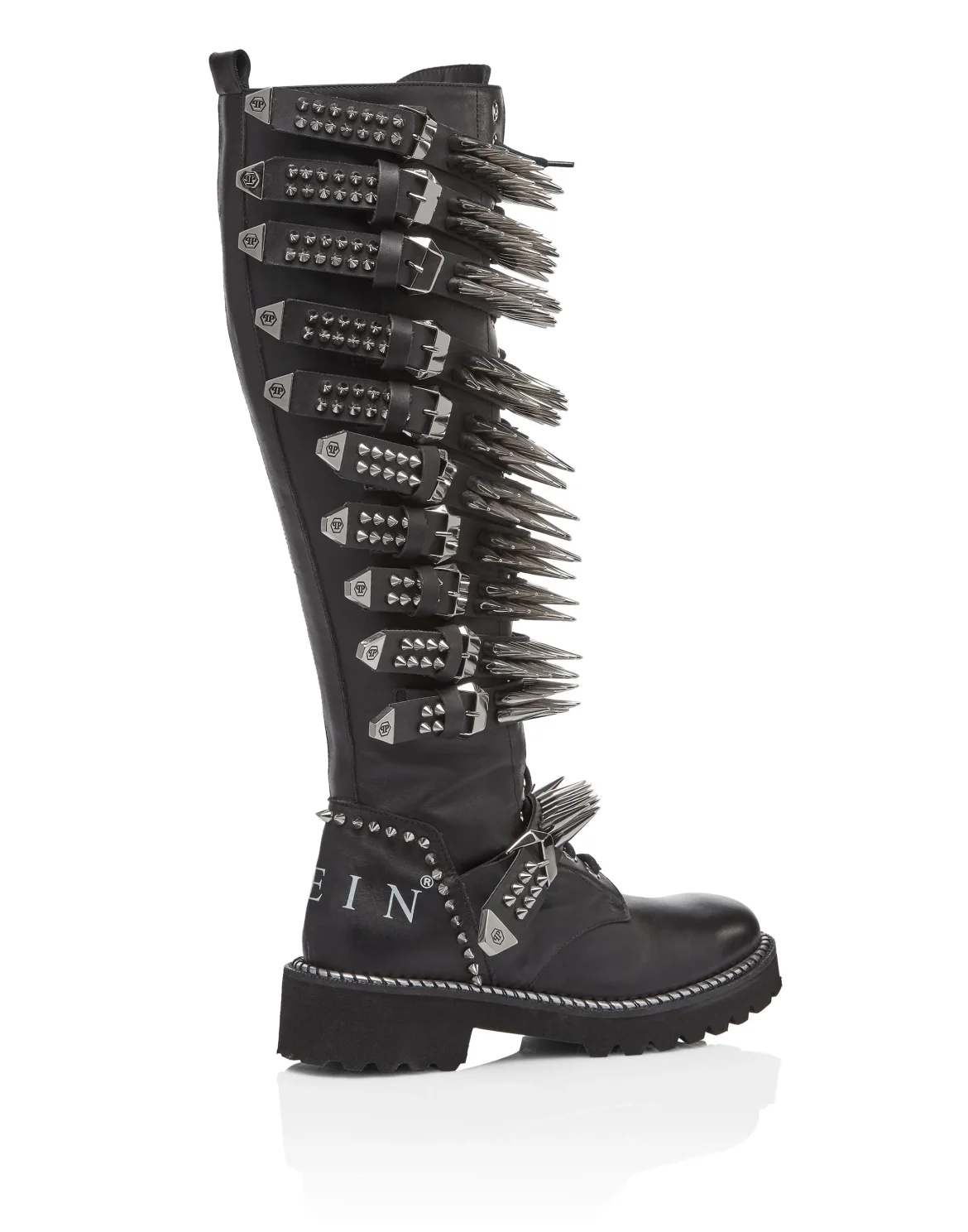 Boots Flat High Studs, цвет: Черный