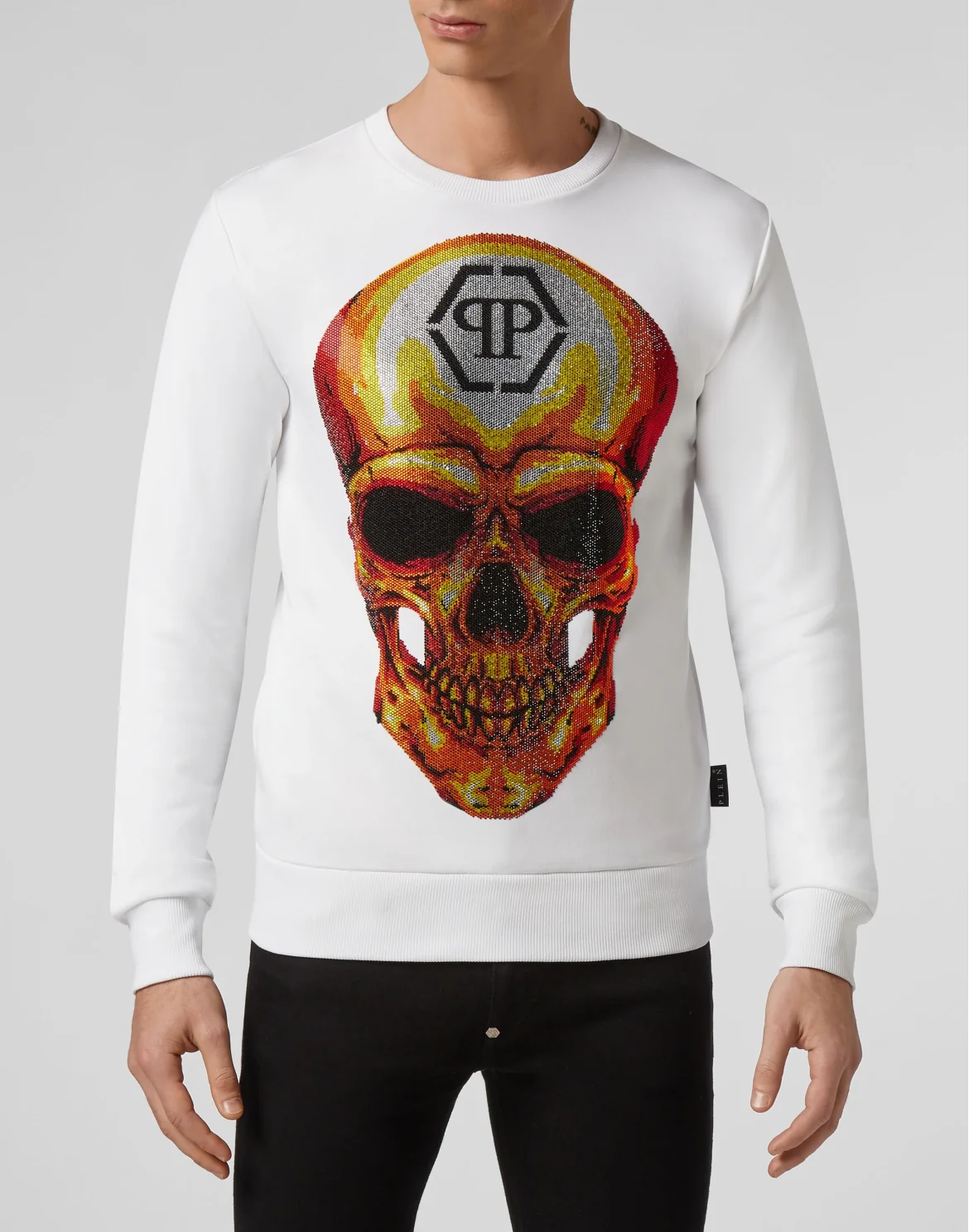 Sweatshirt LS Skull crystal, цвет: Белый