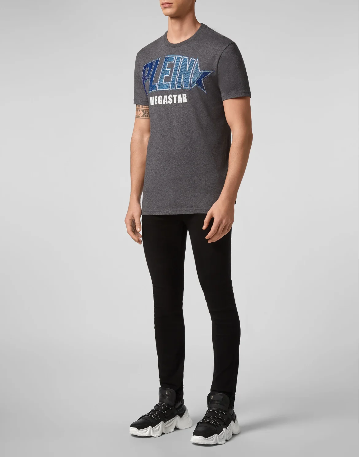 T-shirt Round Neck SS Plein Star, цвет: Серый