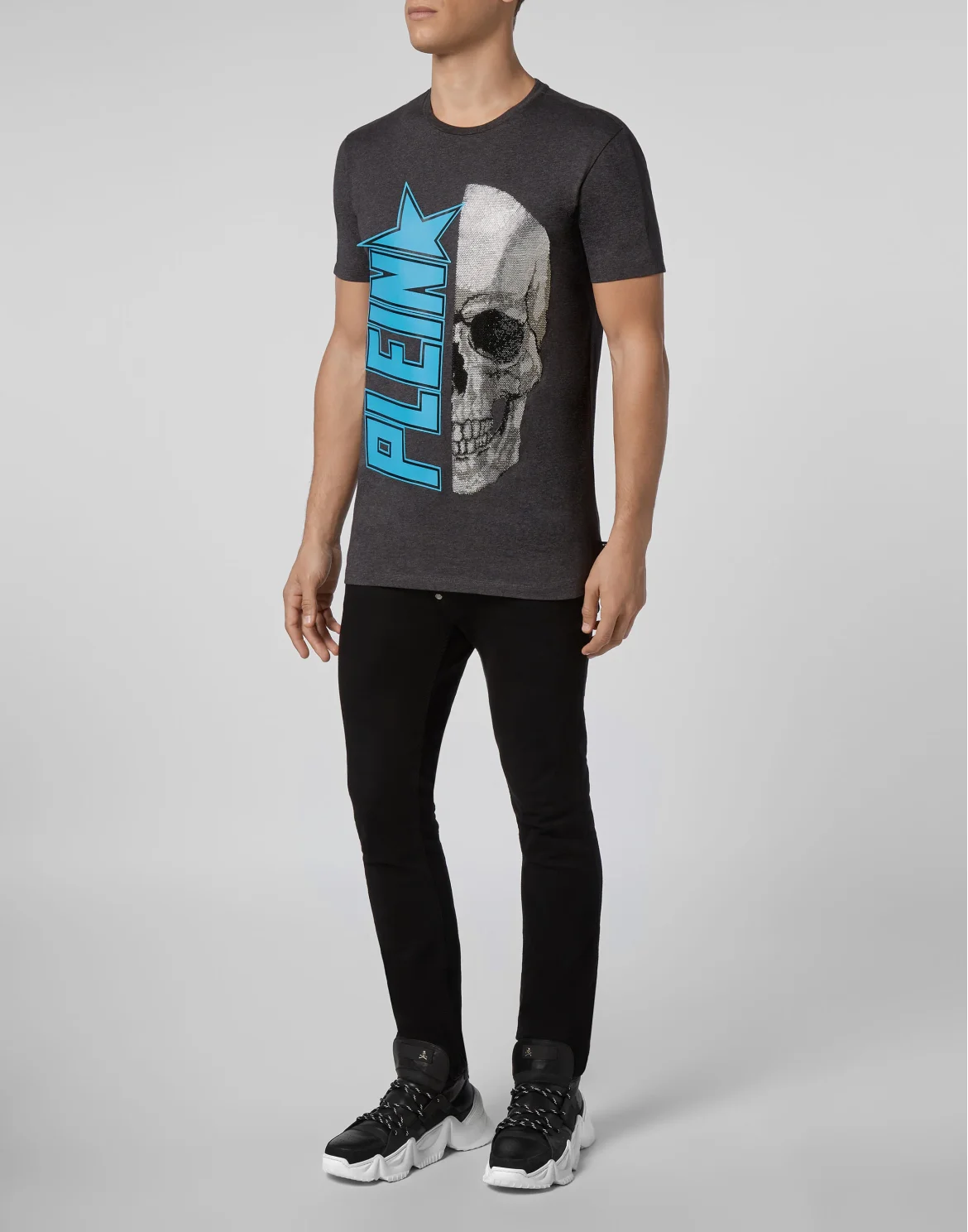 T-shirt Round Neck SS Plein Star, цвет: Серый