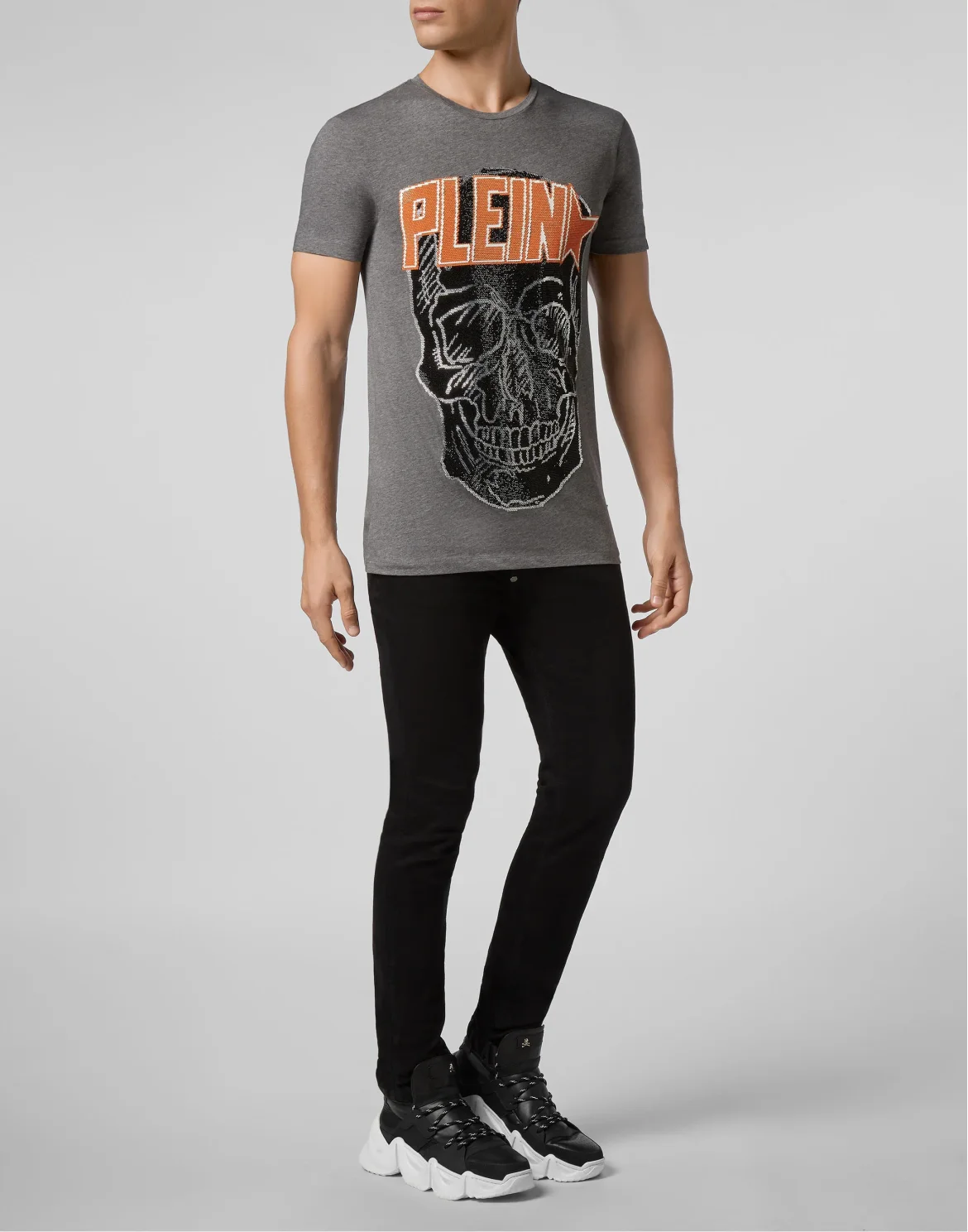 T-shirt Round Neck SS Plein Star, цвет: Серый