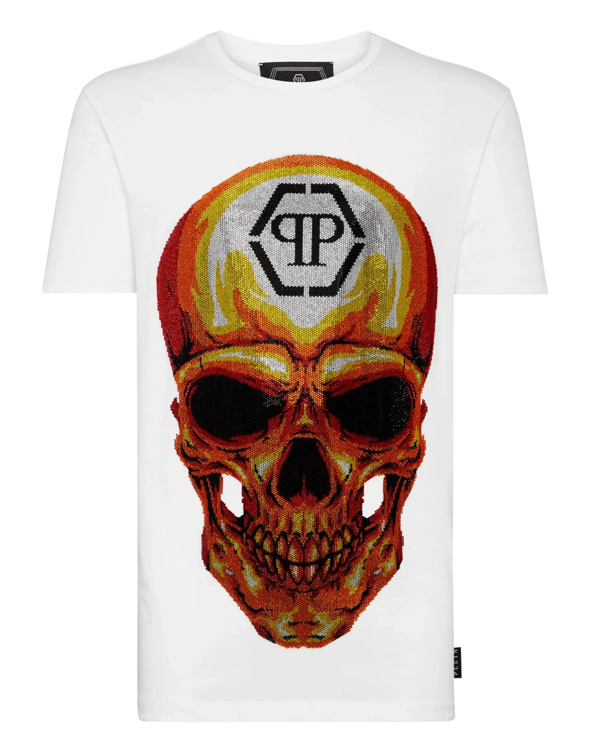 T-shirt Round Neck SS Skull crystal, цвет: Белый