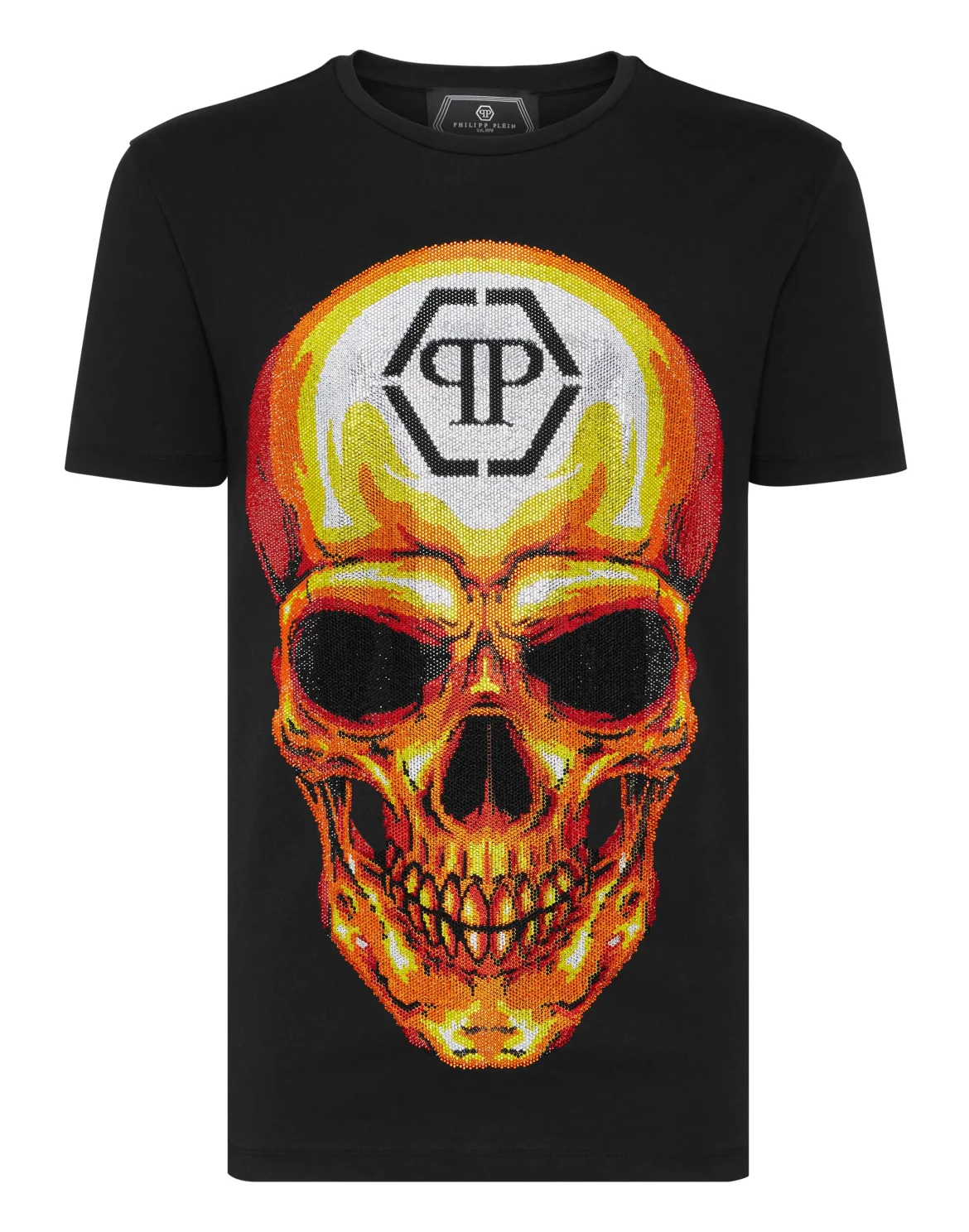 T-shirt Round Neck SS Skull crystal, цвет: Черный