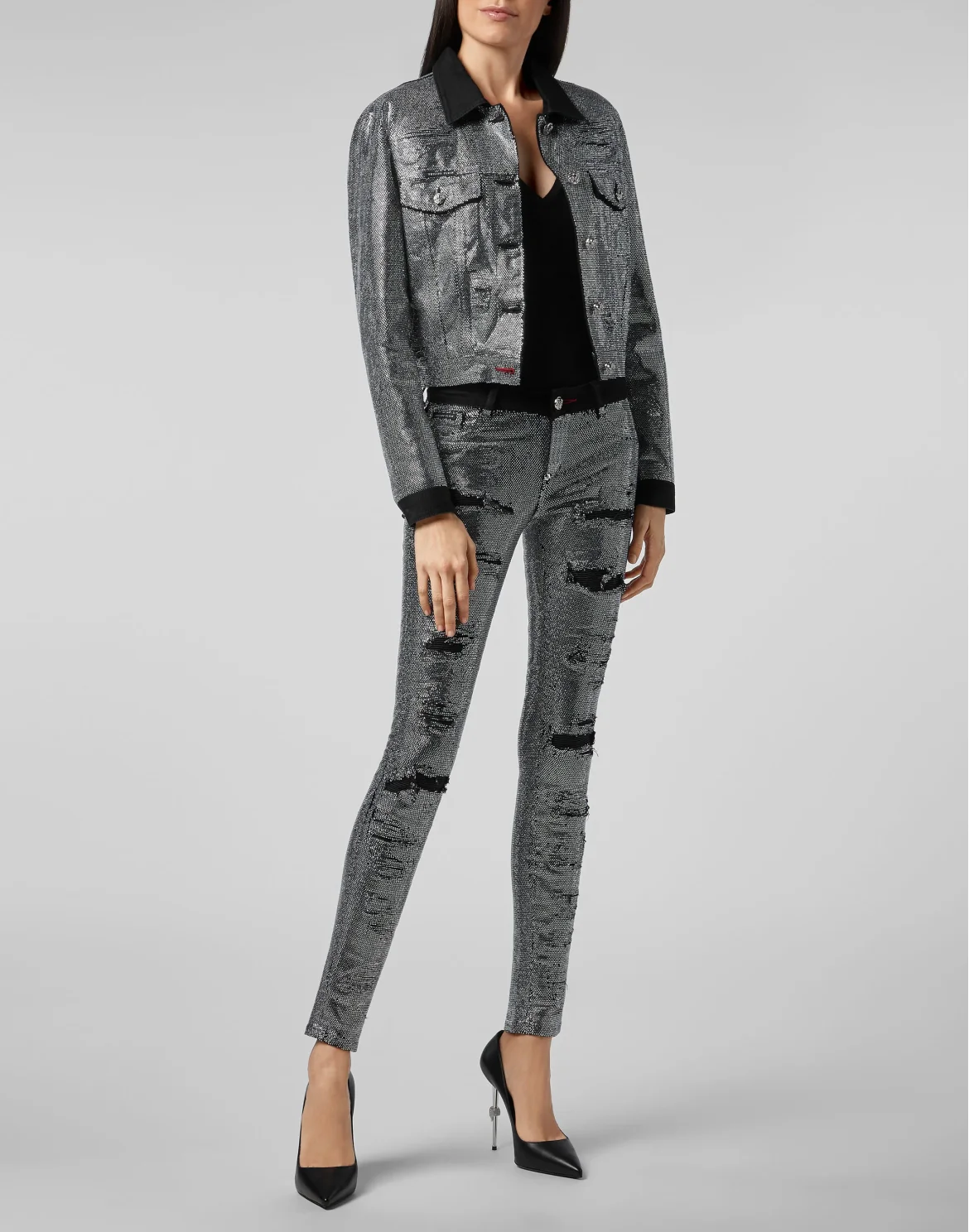 Denim Jacket Crystal, цвет: Черный