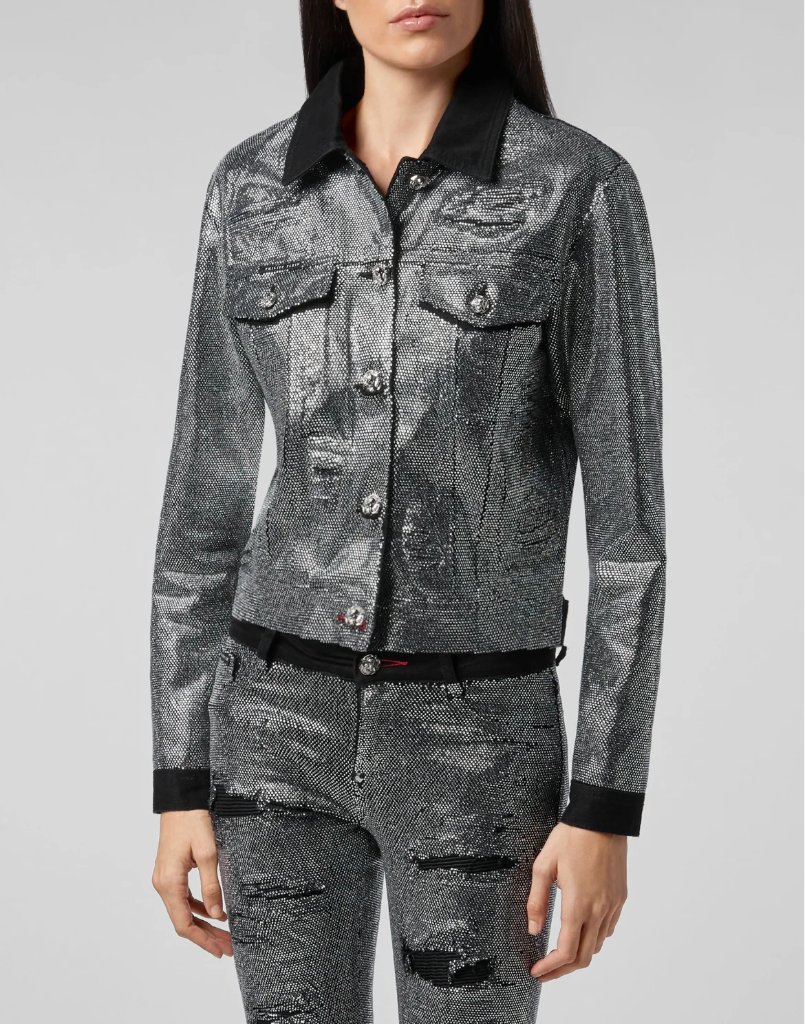 Denim Jacket Crystal, цвет: Черный