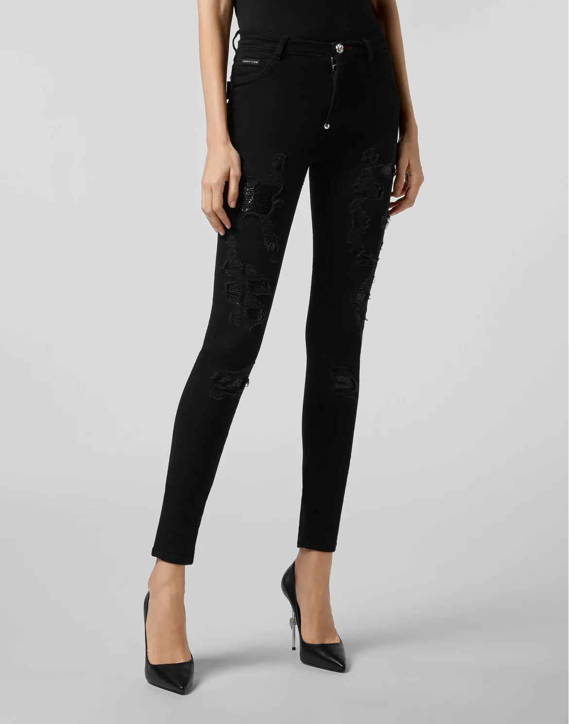 High Waist Jegging Destroyed, цвет: Черный