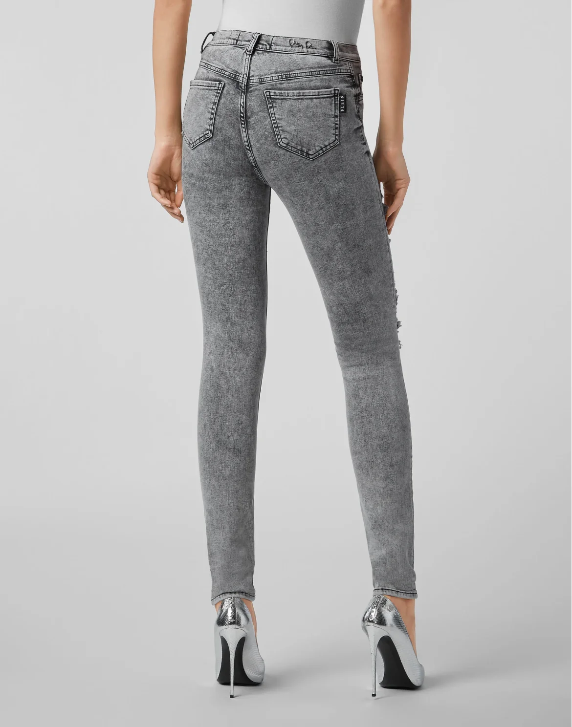 High Waist Jegging Destroyed, цвет: Серый
