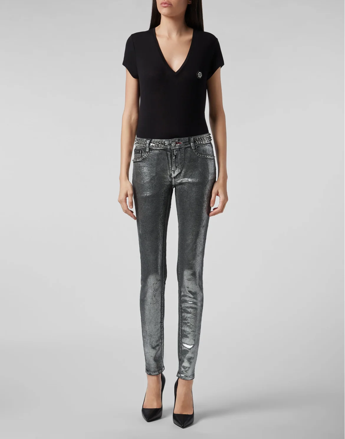 Jeggins Tie dye, цвет: Серебристый