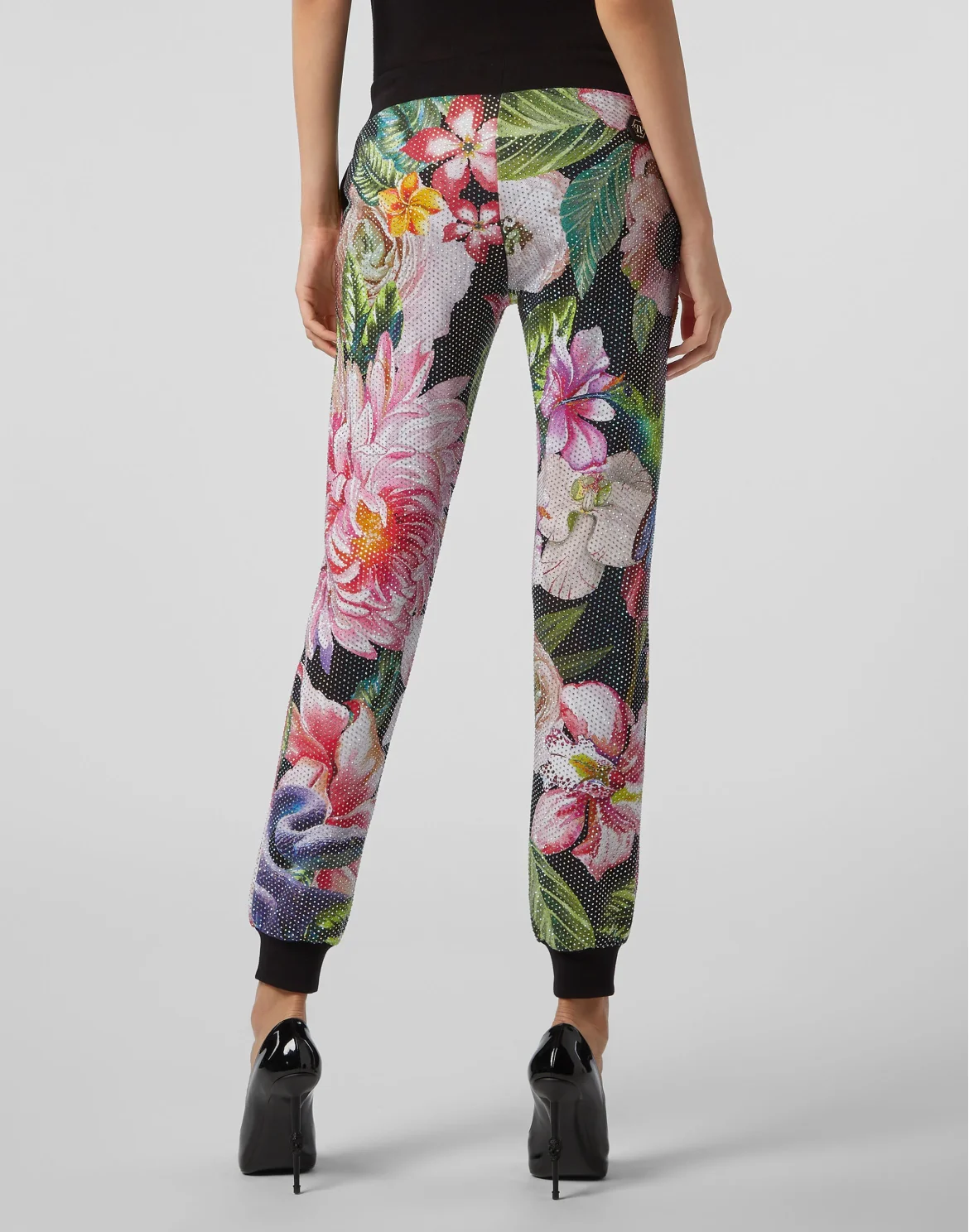 Jogging Trousers Flowers, цвет: Черный