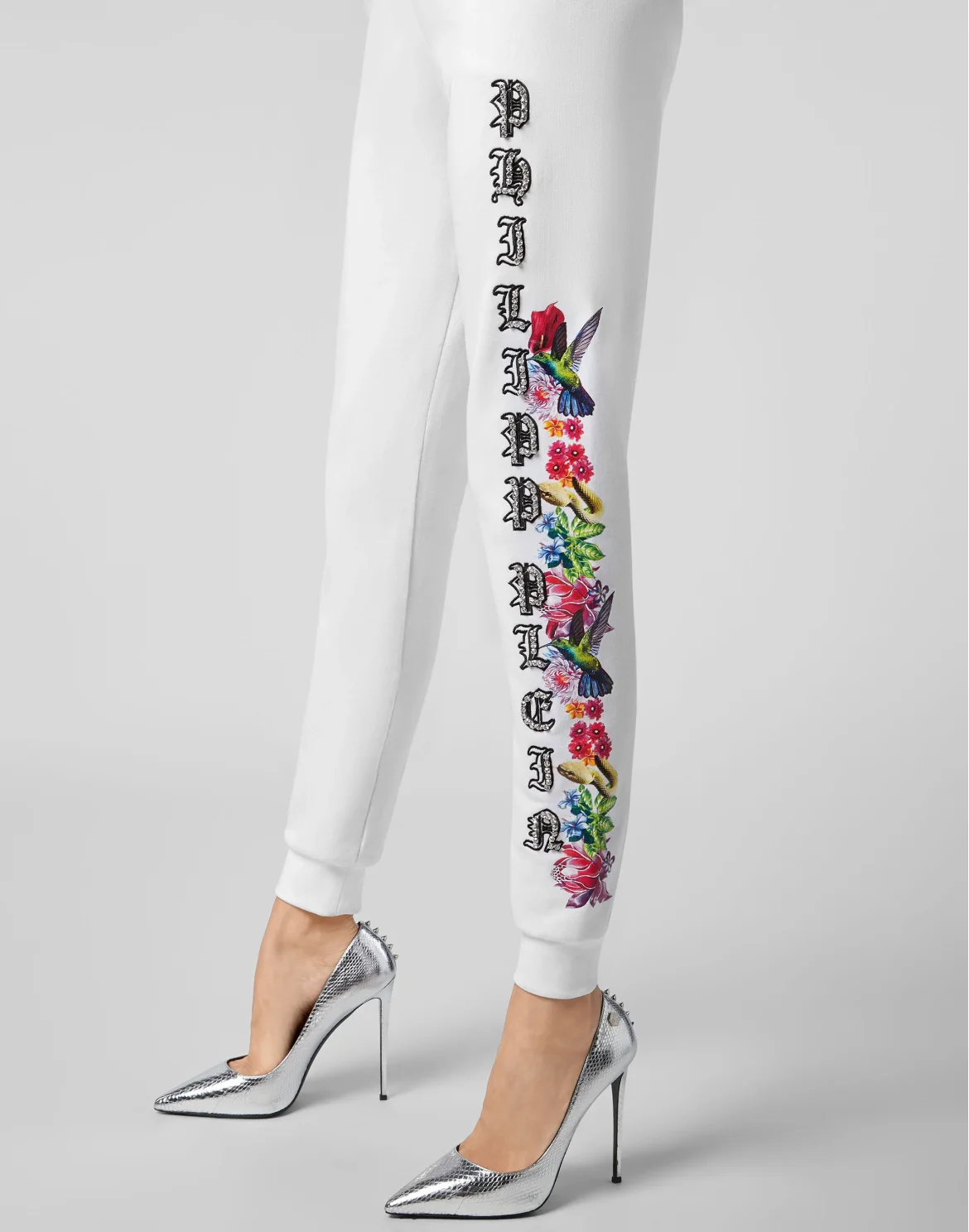Jogging Trousers Flowers, цвет: Белый