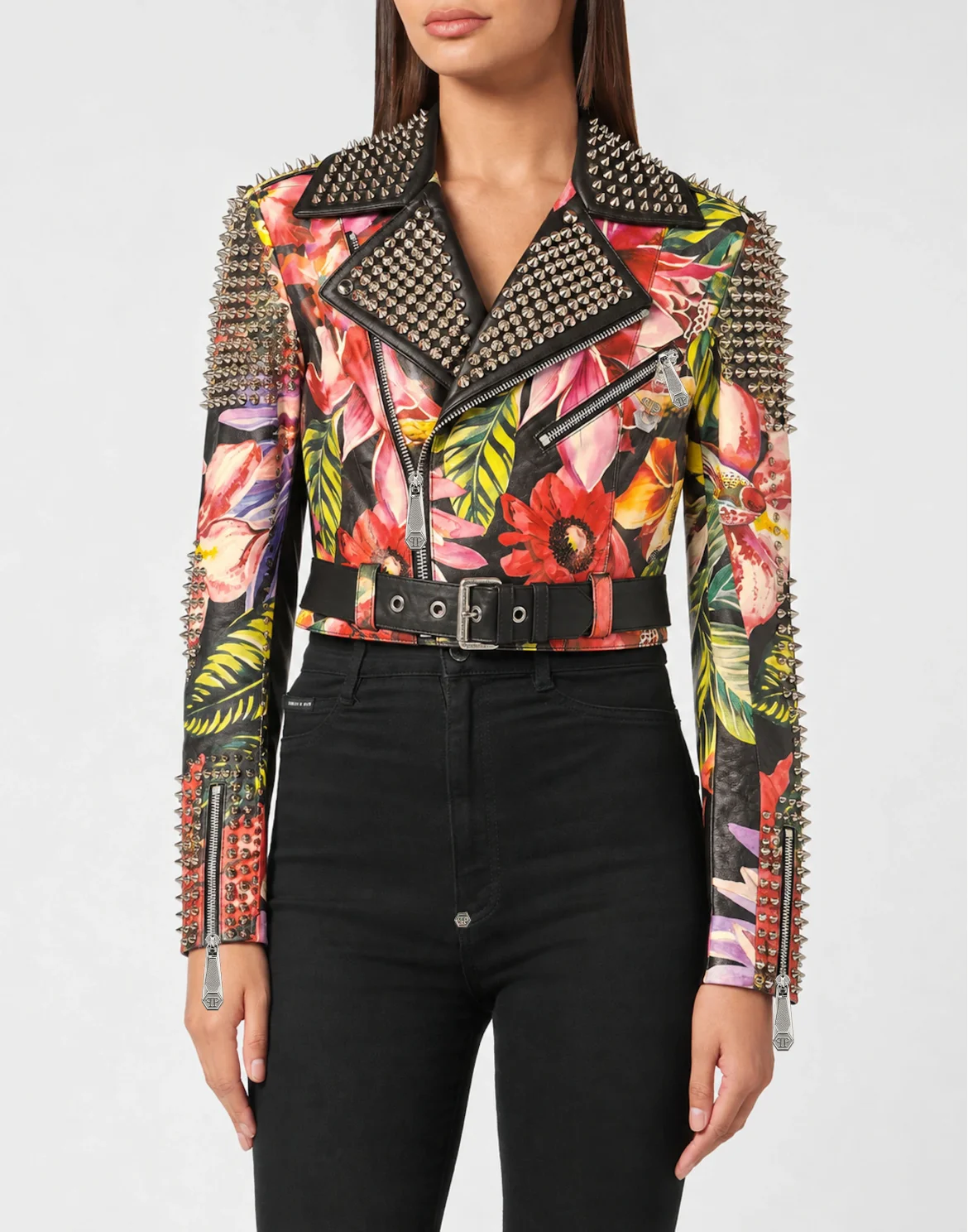Leather Biker Flowers, цвет: Черный