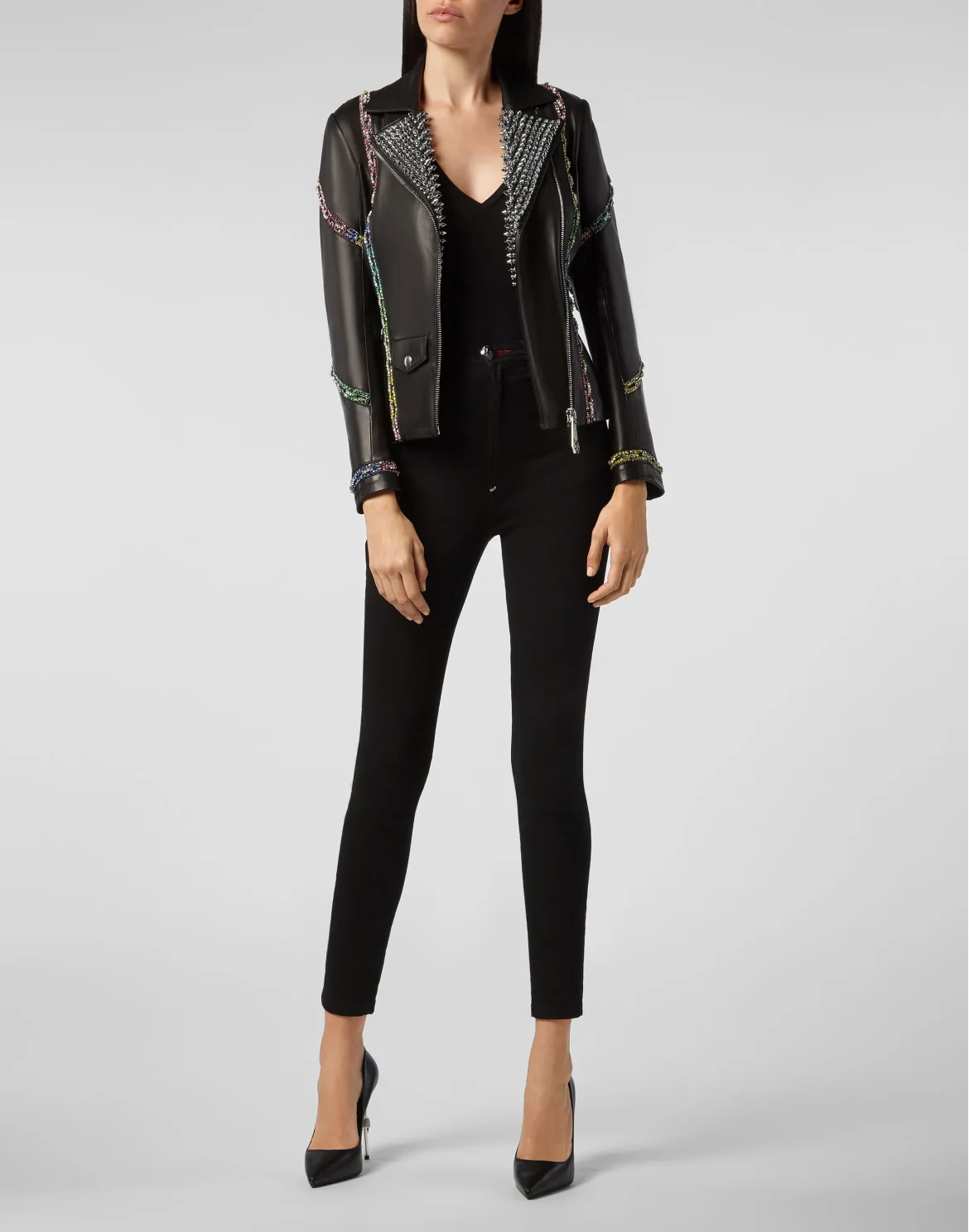 Leather Biker Crystal, цвет: Черный
